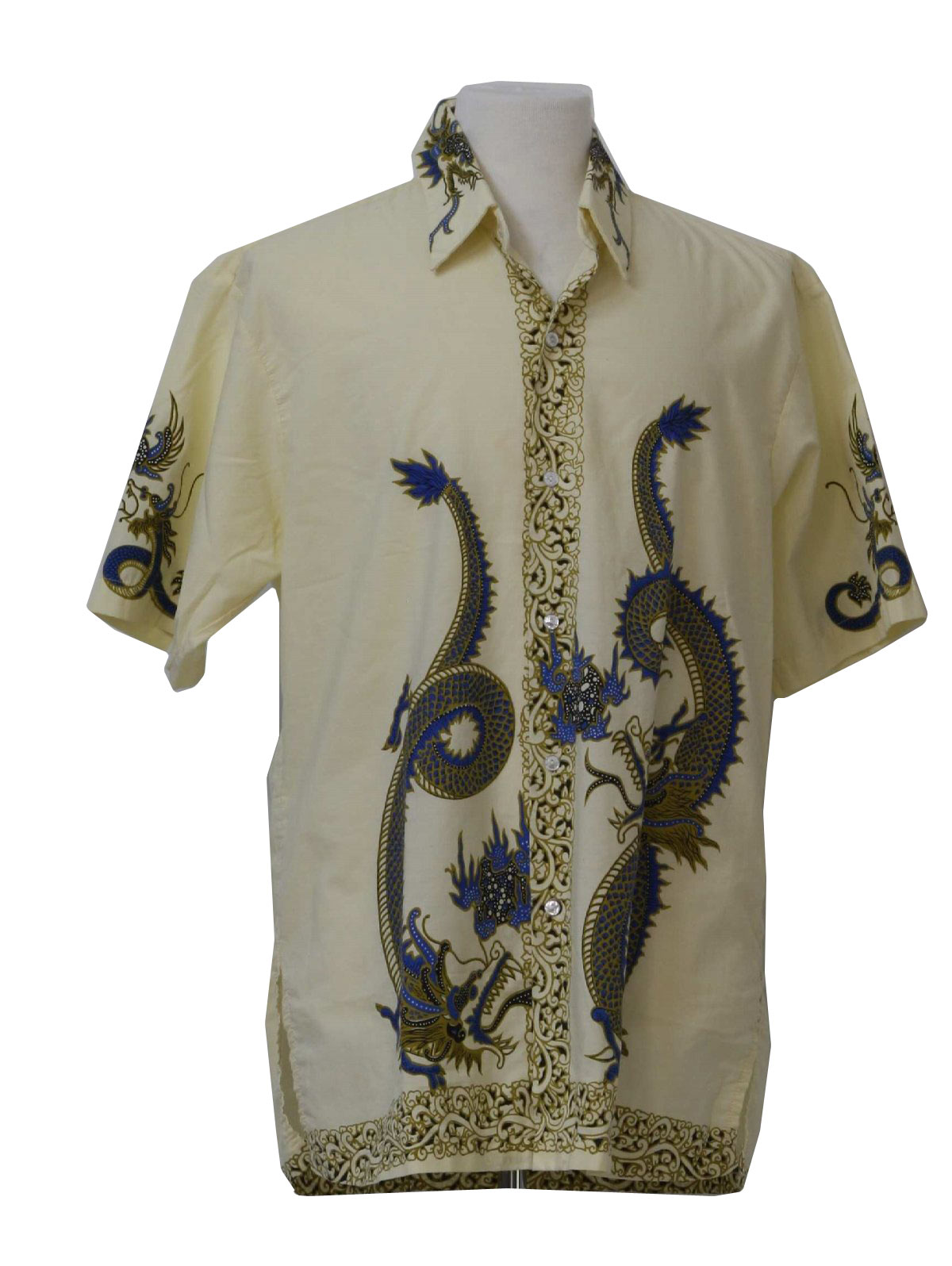 70s Shirt (Sir John): 70s -Sir John- Mens off white, black, gold and ...