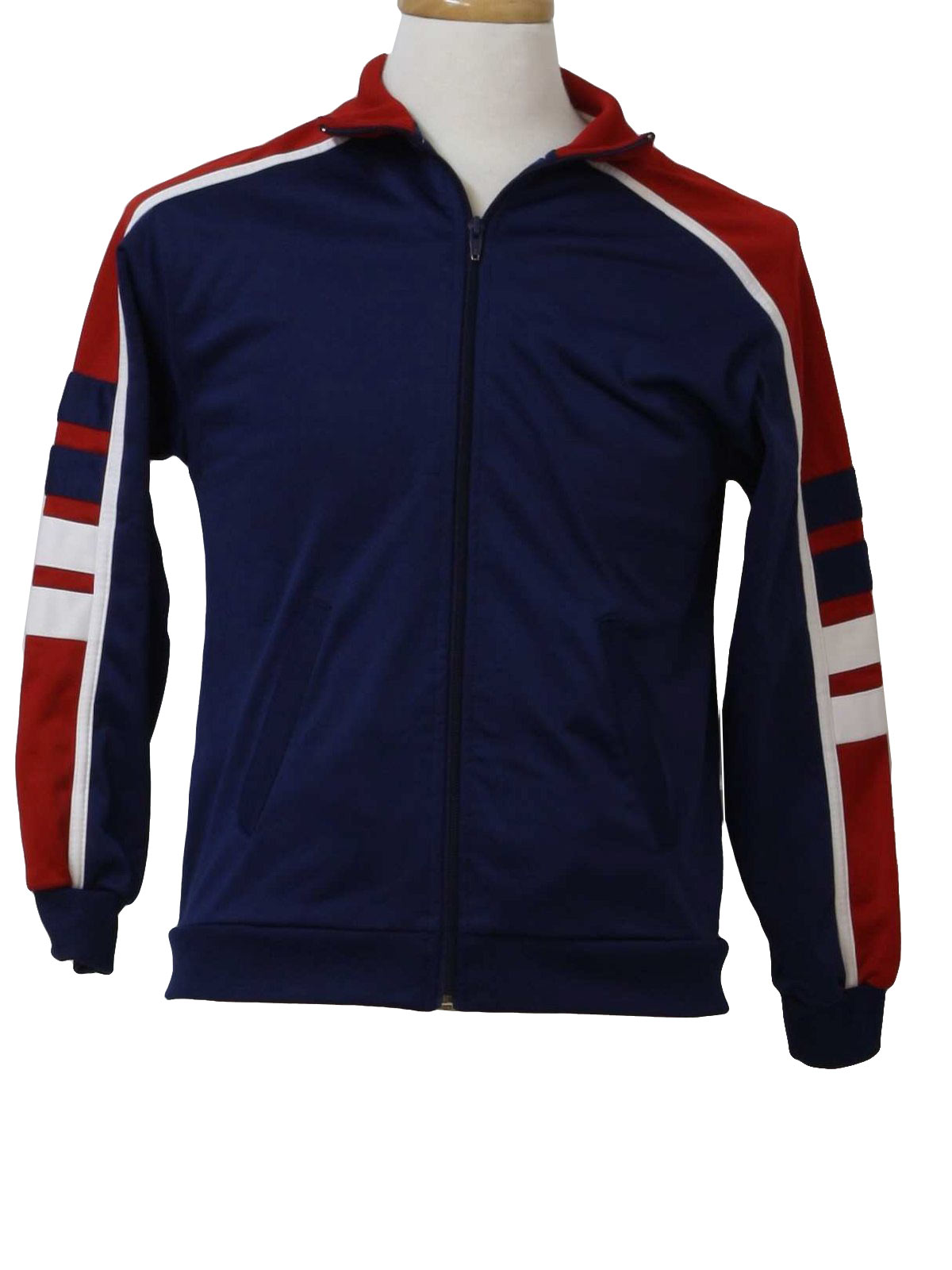 Retro 1990s Jacket: 90s -Athletic Tech- Mens blue, red and white stripe ...