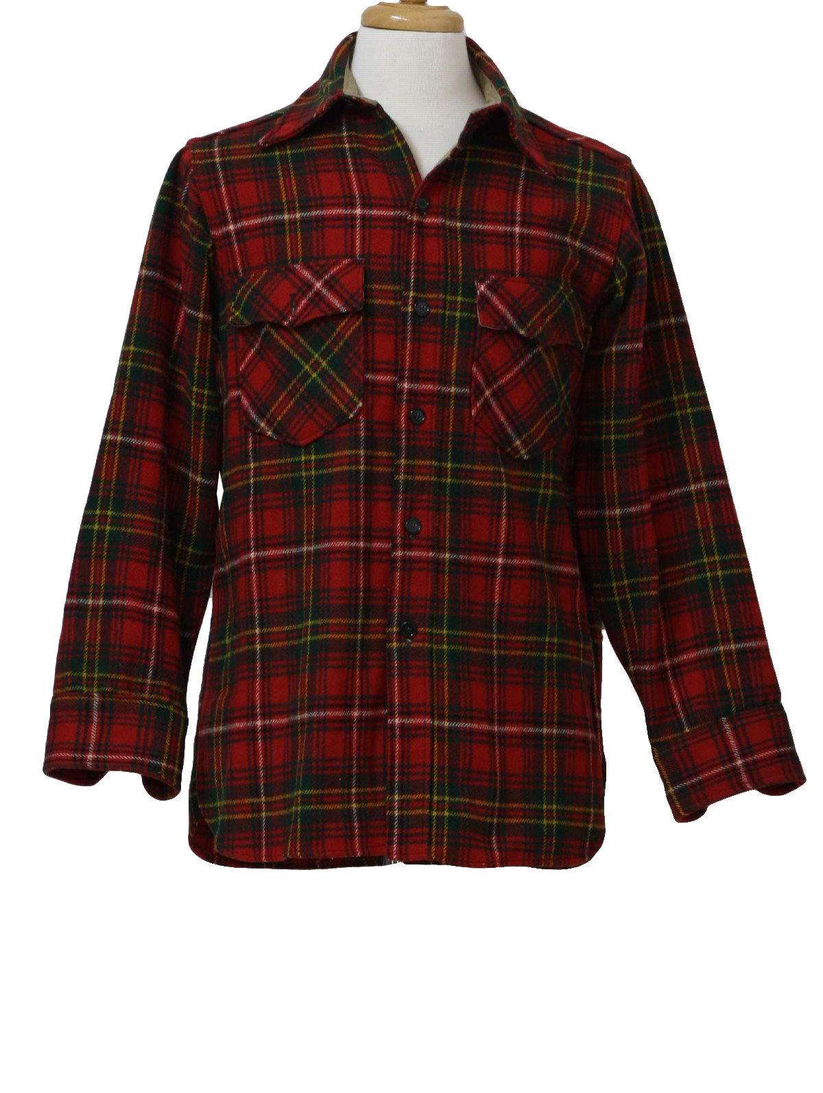 Retro 1970s Jacket: 70s -Woolrich- Mens shaded red, green, yellow and ...