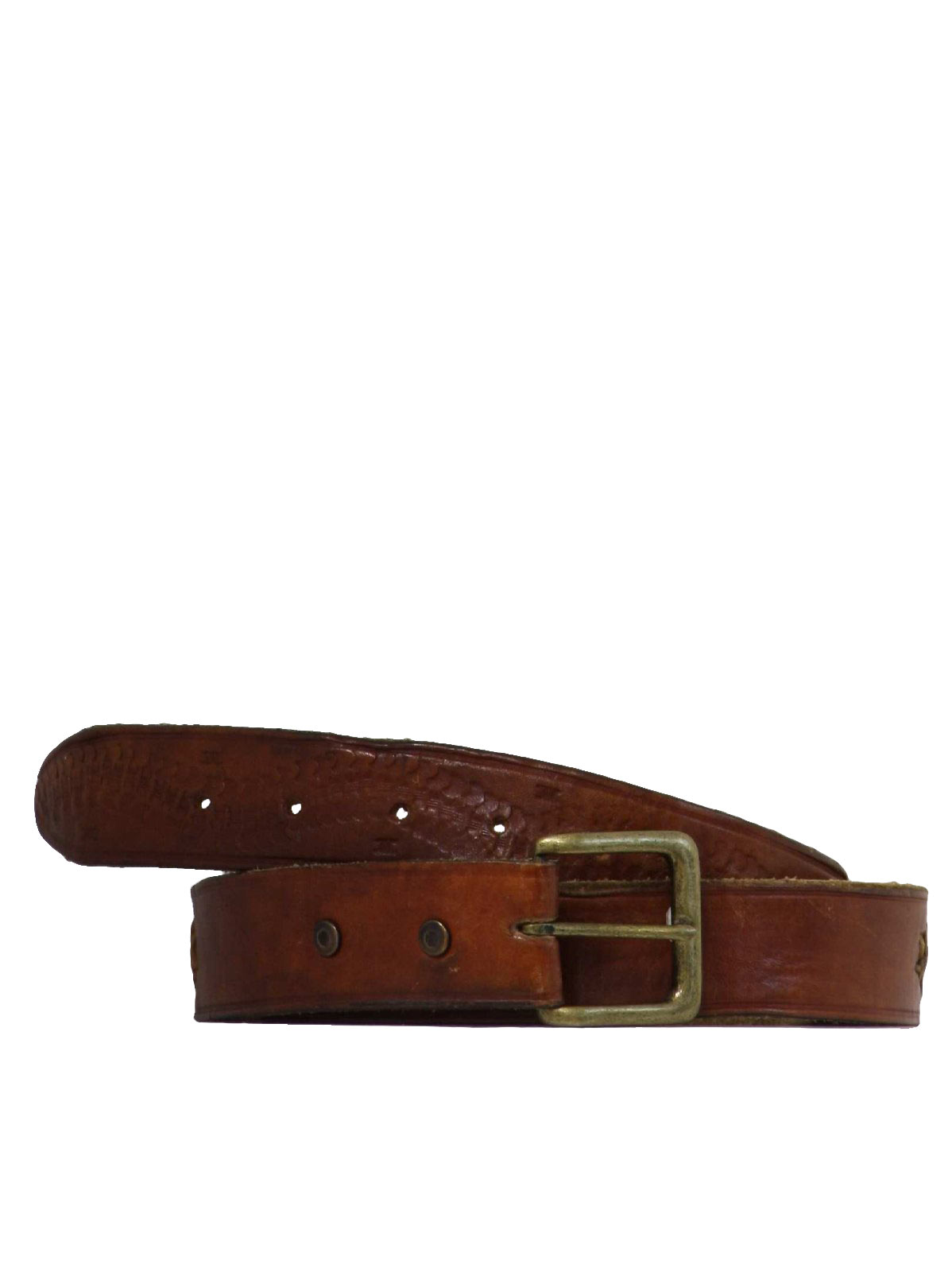 70s Vintage Missing Label Belt: 70s -Missing Label- Mens well worn tan ...