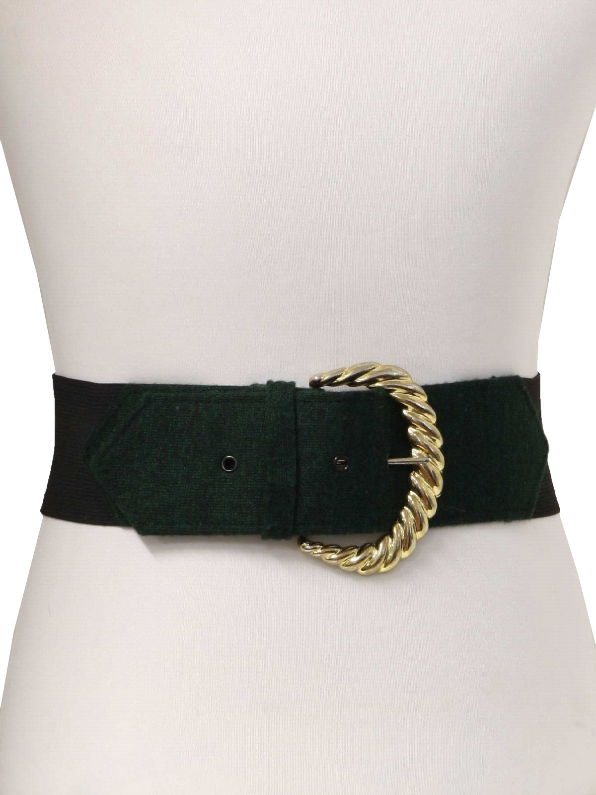 80's Missing Mark Belt: 80s -Missing Mark- Womens black backed stretch ...