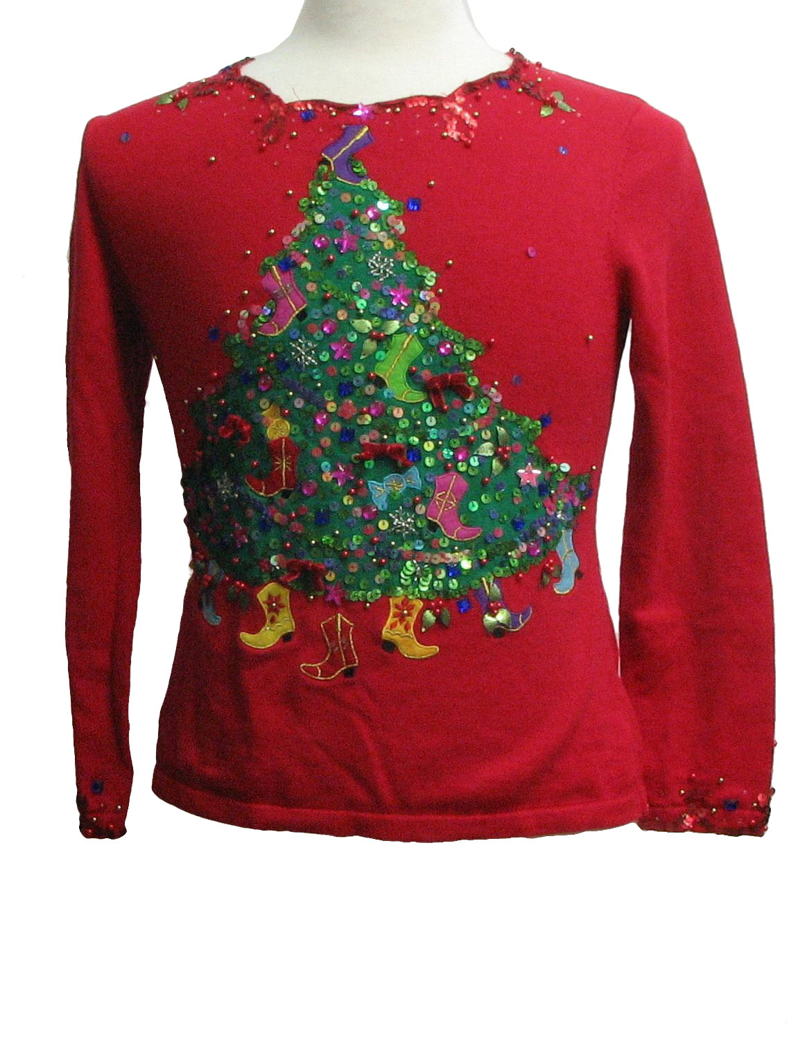 Womens Ugly Christmas Sweater Shirt: -Jack Be Quick- Womens Red, Green ...