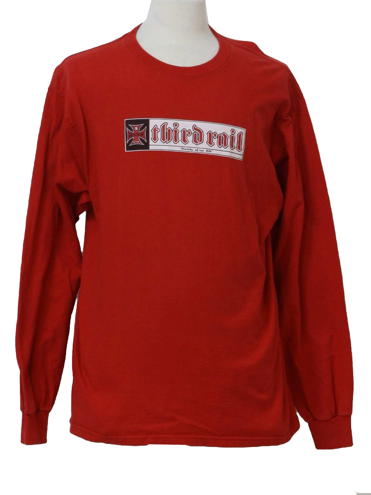 1990's Retro T Shirt: 90s -Third Rail- Mens bright red cotton jersey ...