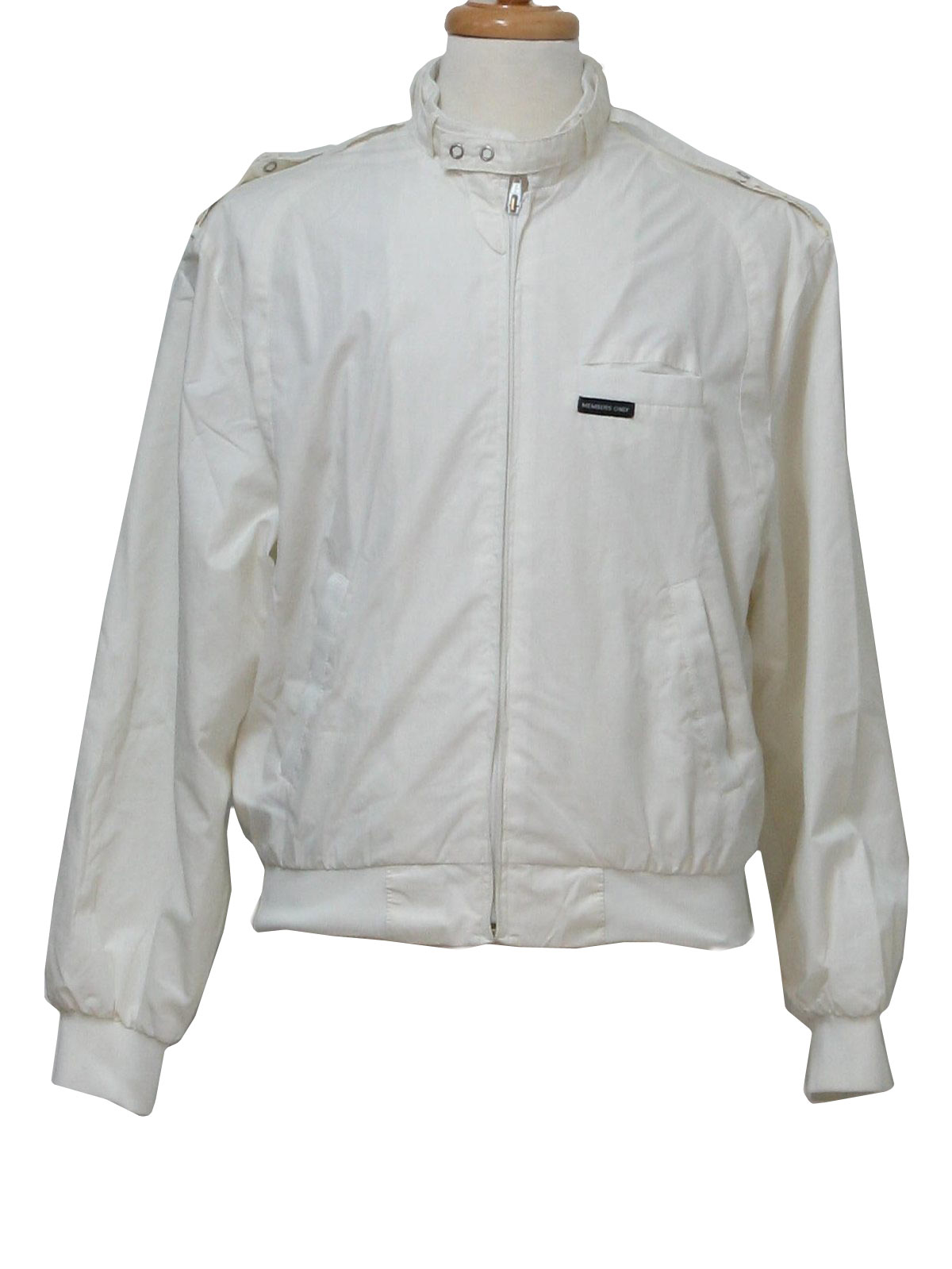 1980's Retro Jacket: 80s -Members Only- Mens warm white polyester ...