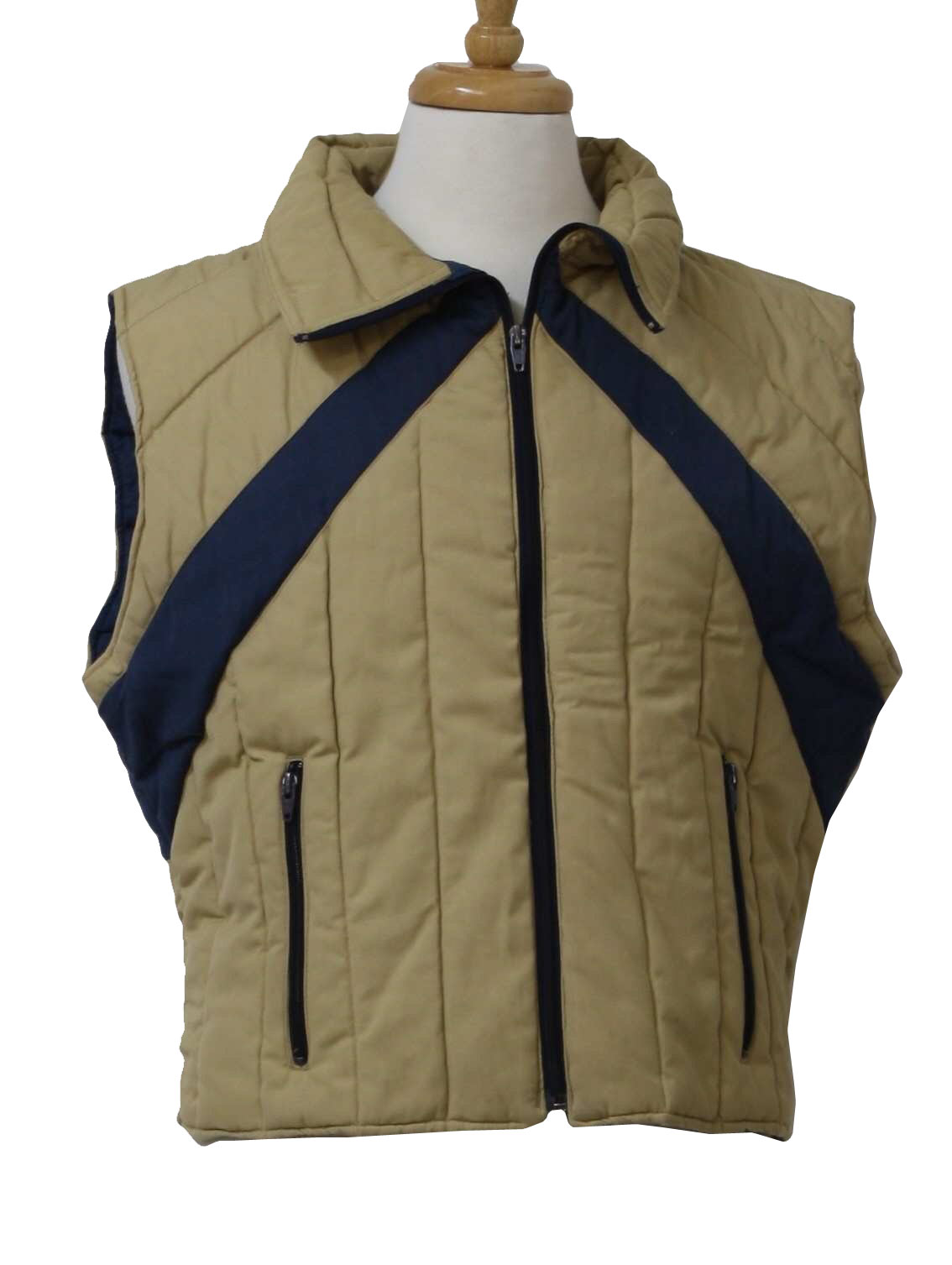 Vintage Weather Watcher Eighties Vest: 80s -weather Watcher- Mens Beige 