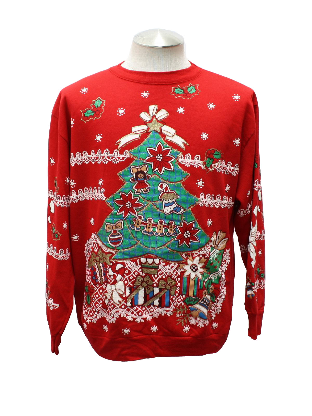 1980's Ugly Christmas Sweatshirt (Holiday Time): 80s authentic vintage ...