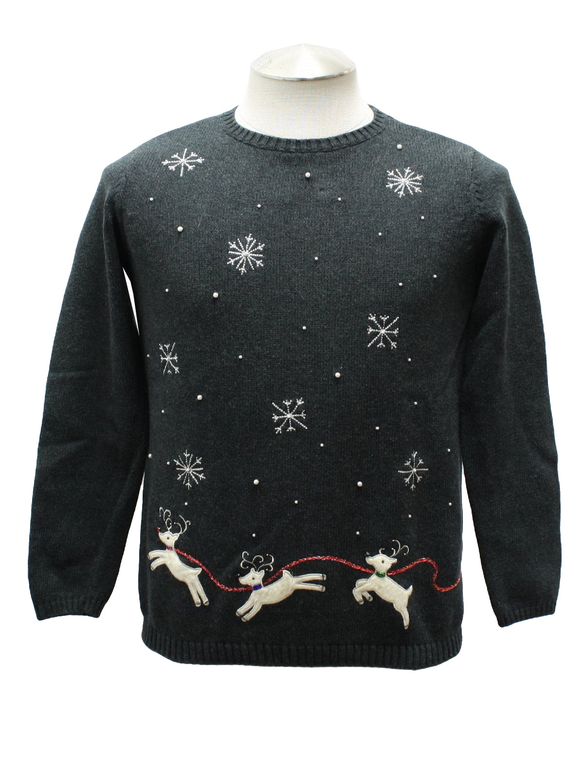 Womens Ugly Christmas Sweater: -Crazy Horse- Womens dark gray ...