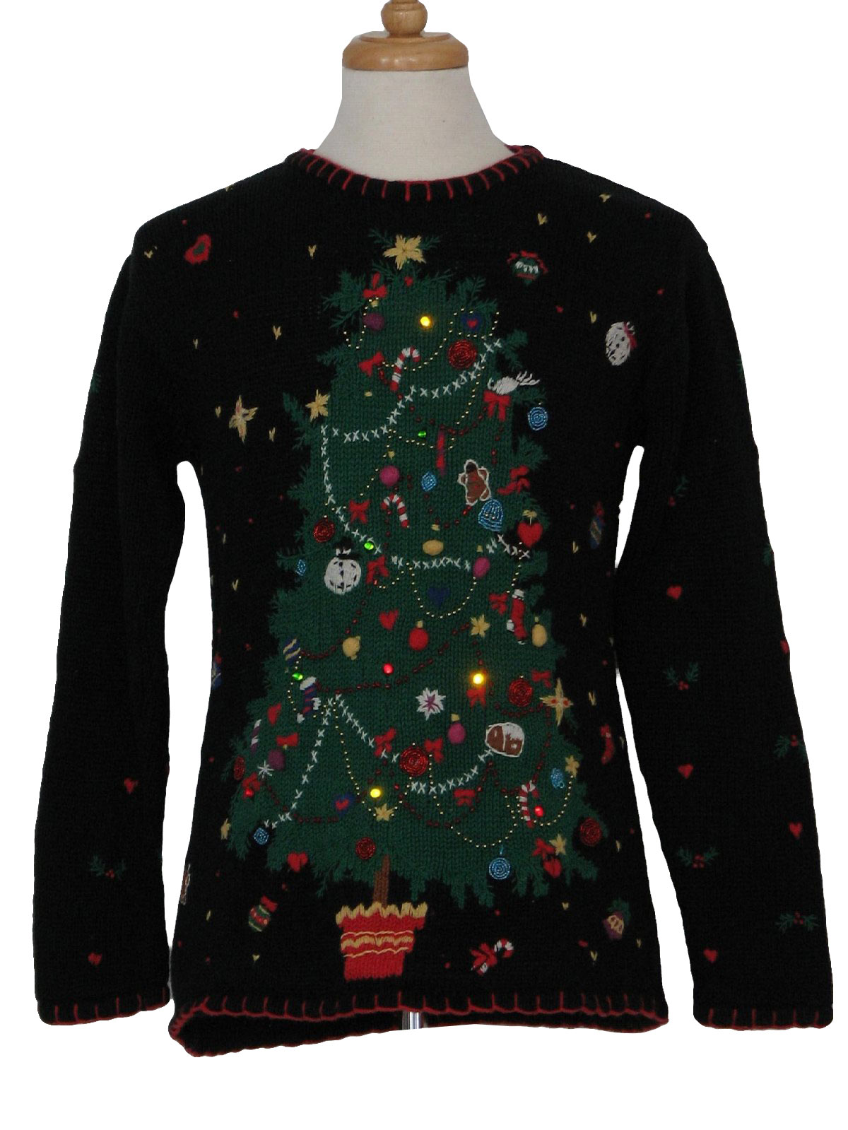 Multi-Colored Flashing Twinkling Light-Up Ugly Christmas Sweater ...