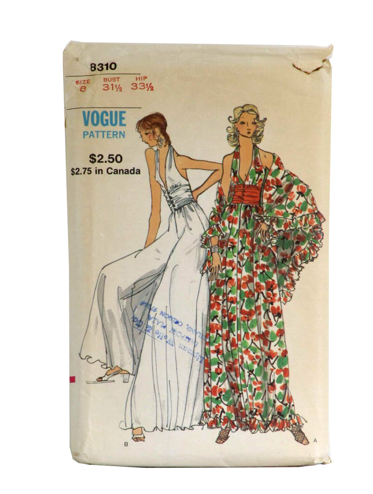 Vogue Pattern No. 8310 1970s Vintage Sewing Pattern 70s Vogue Pattern