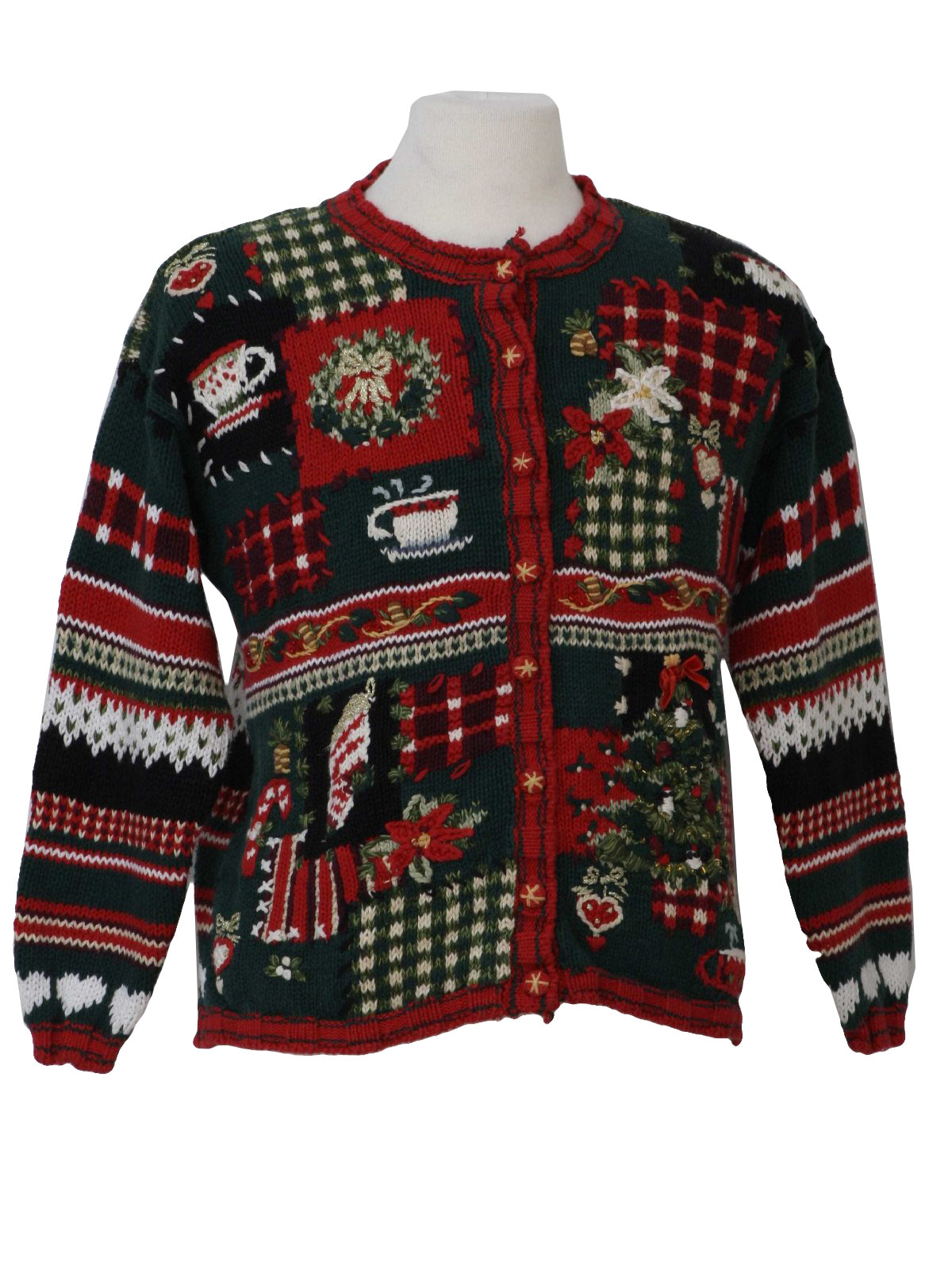 Womens Ugly Christmas Sweater: -Heirloom Collectibles- Womens green ...