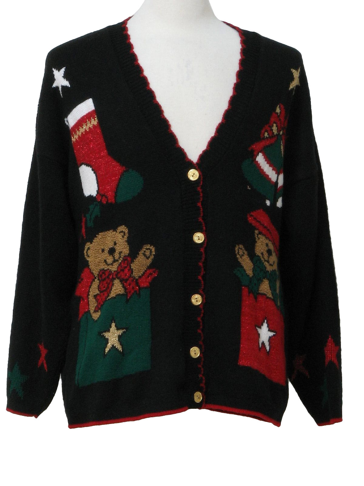 Retro Eighties Ugly Christmas Cardigan: 80s authentic vintage -Holiday ...