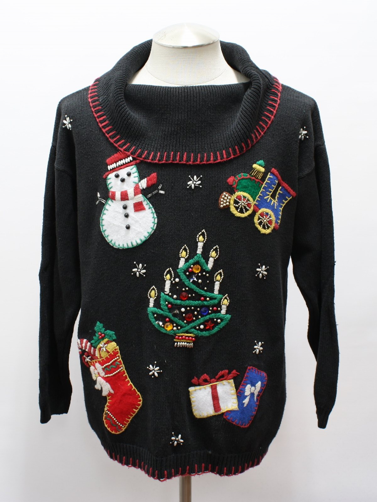 Womens Oversized Slouch Fit Ugly Christmas Sweater : -Victoria Jones ...