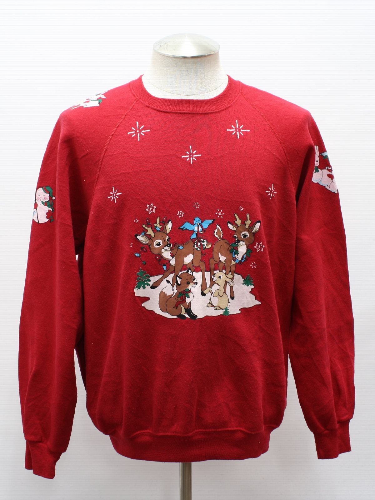 Ugly Christmas Sweatshirt: -Lee- Unisex red background polyester and ...