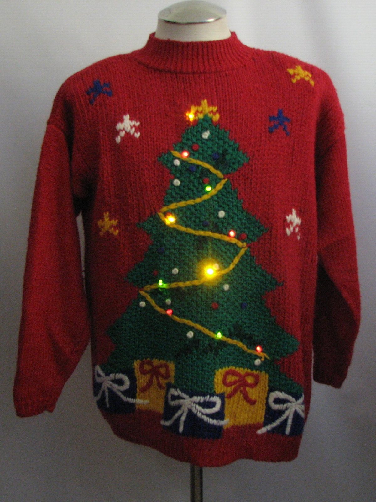 Ugly Christmas Multicolored Light-up Christmas Sweater: -karen Scott 