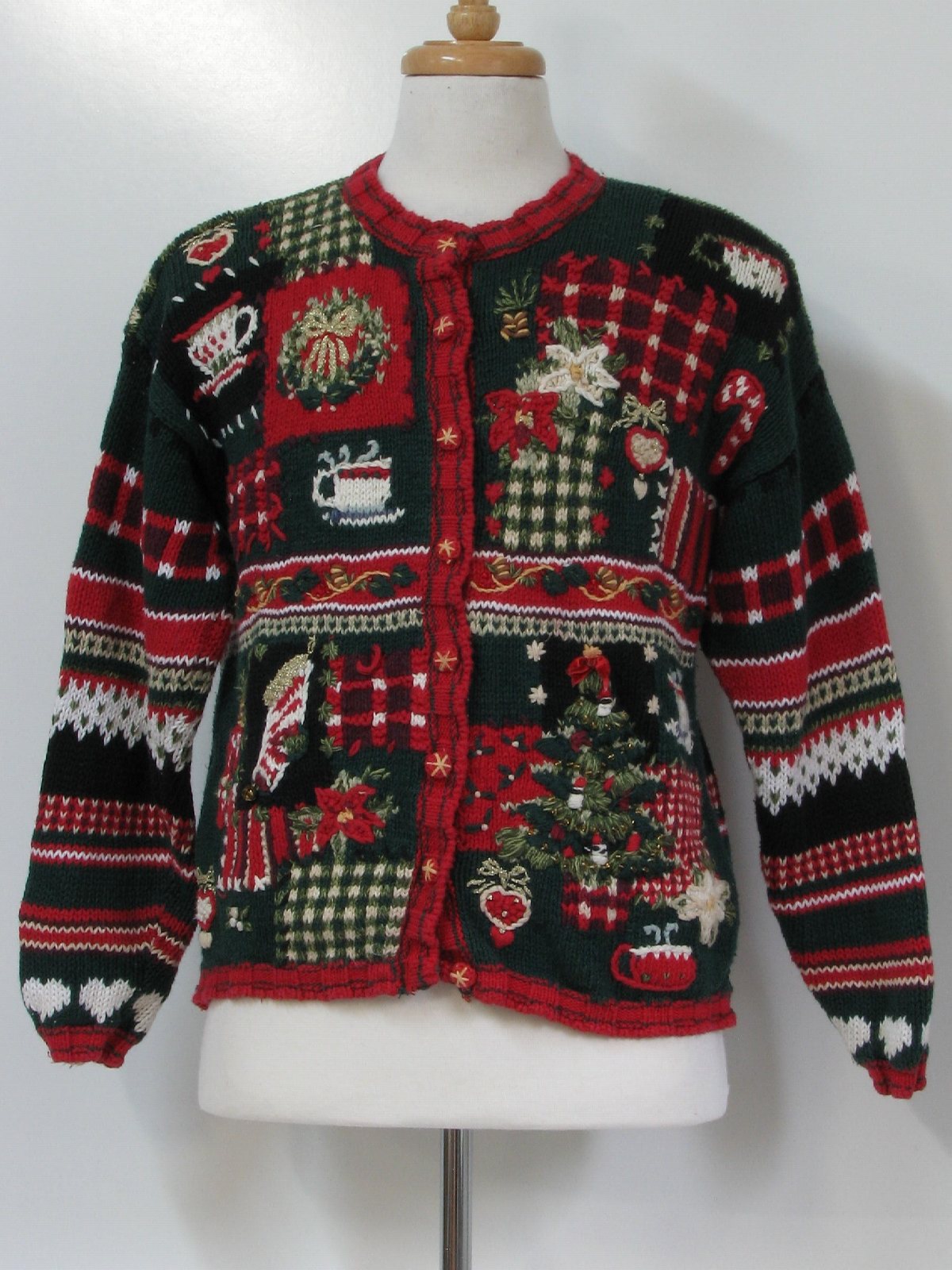 Womens Ugly Christmas Sweater: -Heirloom Collectibles- Womens green ...