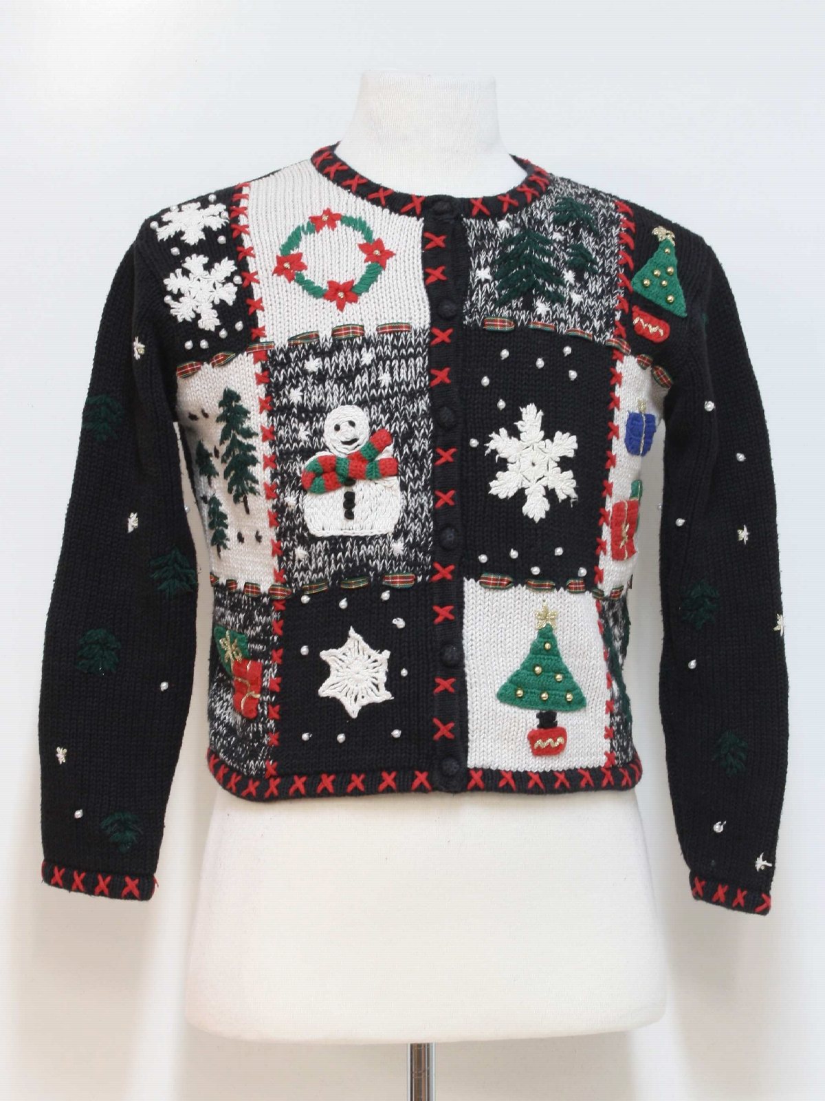 Womens Ugly Christmas Sweater: -Studio- Petite Womens black background ...