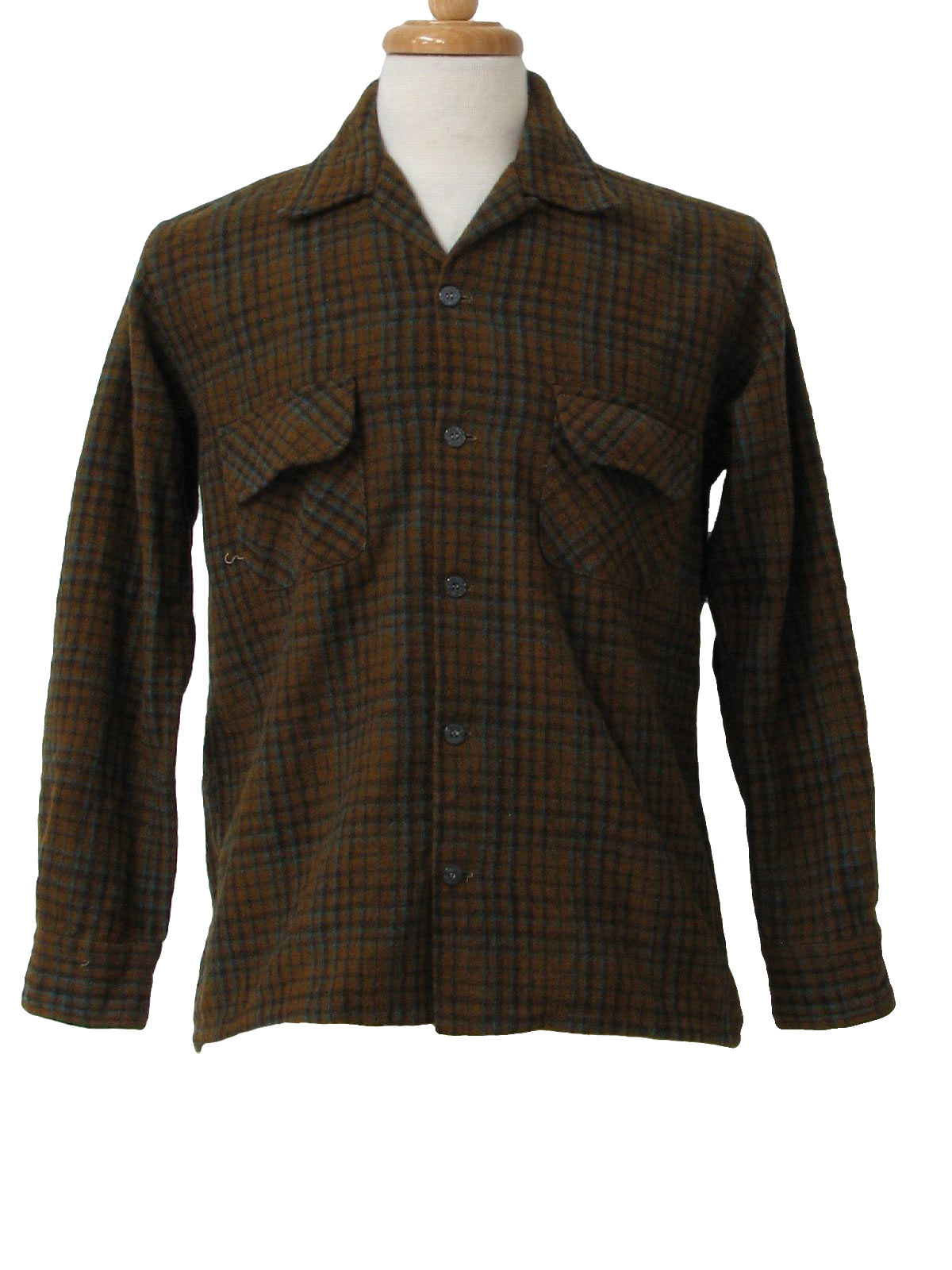 Retro 1950's Wool Shirt (Towncraft) : 50s -Towncraft- Mens medium