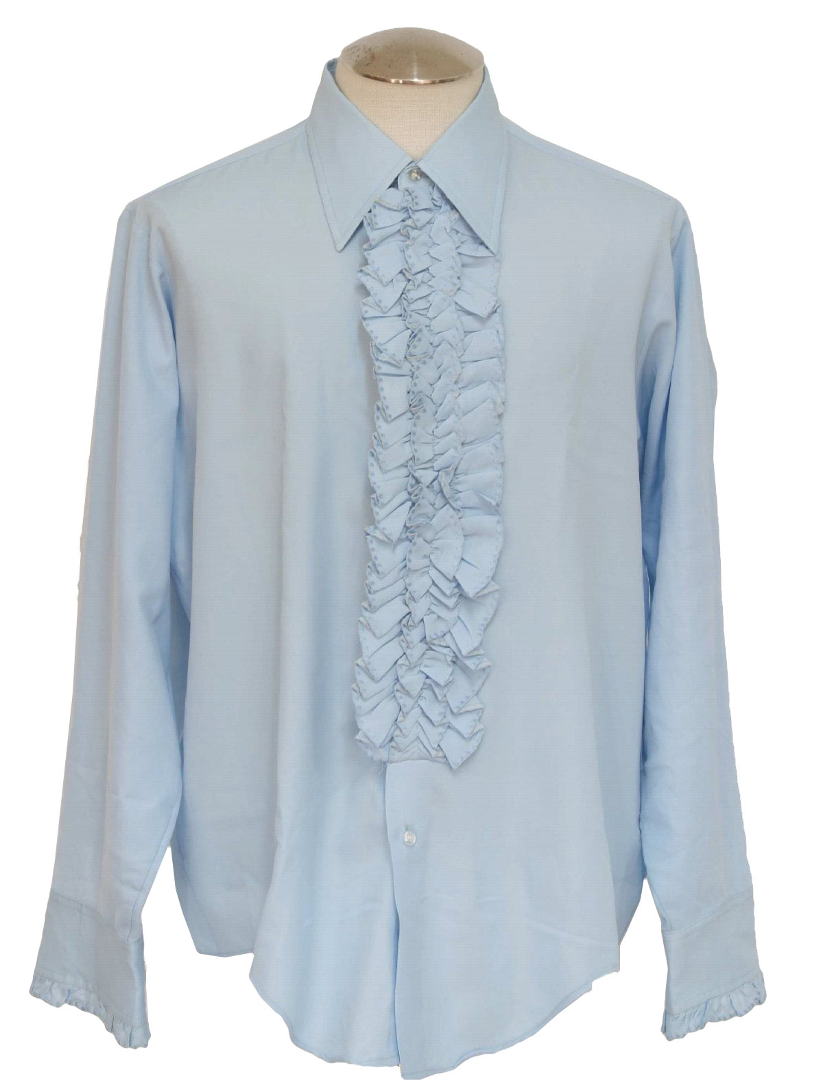 1970s Vintage Shirt: 70s -Joe Namath- Mens light blue polyester ...