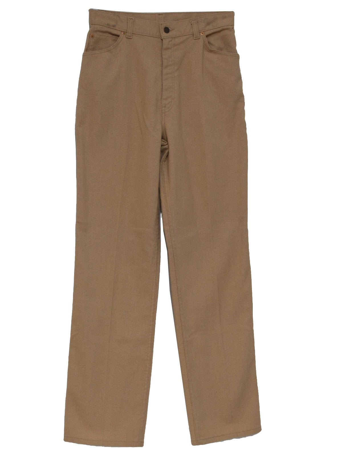 70s Retro Pants: 70s -Levis- Womens tan polyester twill jean cut ...