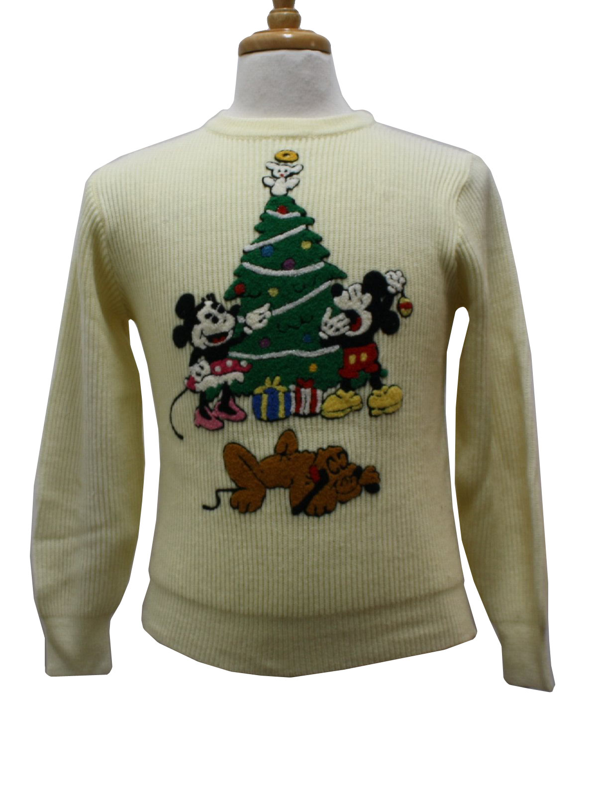 1980s Womens Mickey Mouse Vintage Ugly Christmas Sweater Early