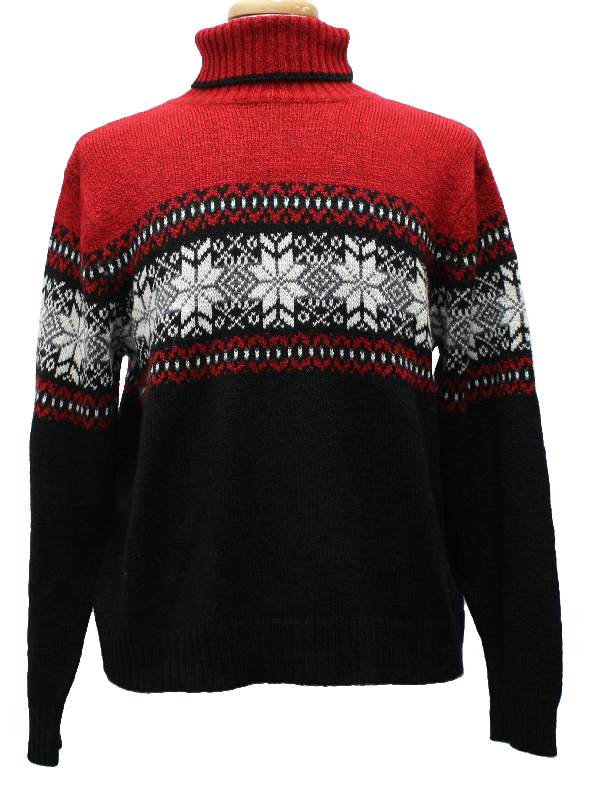 Ugly Christmas Snowflake Sweater: -Carolyn Taylor- Unisex black, red ...