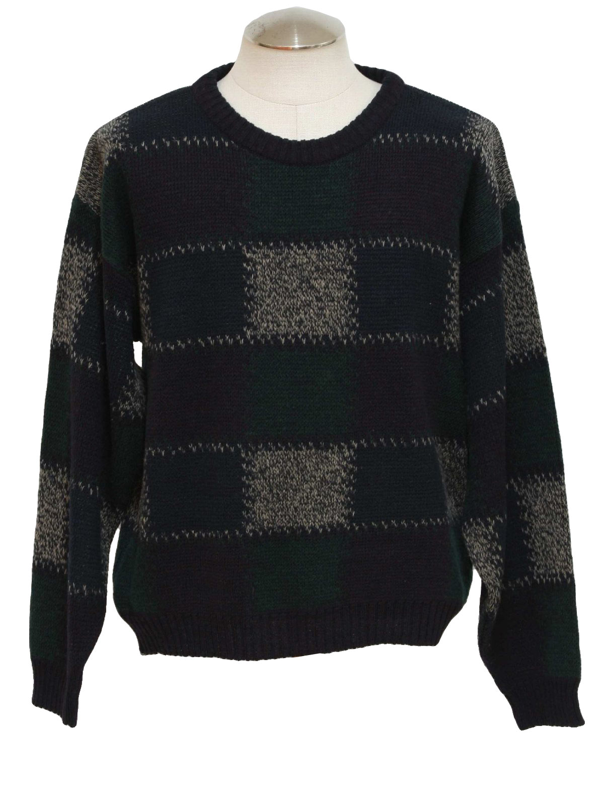 Retro Eighties Sweater: 80s -Expressions- Mens dark blue, green, wine ...