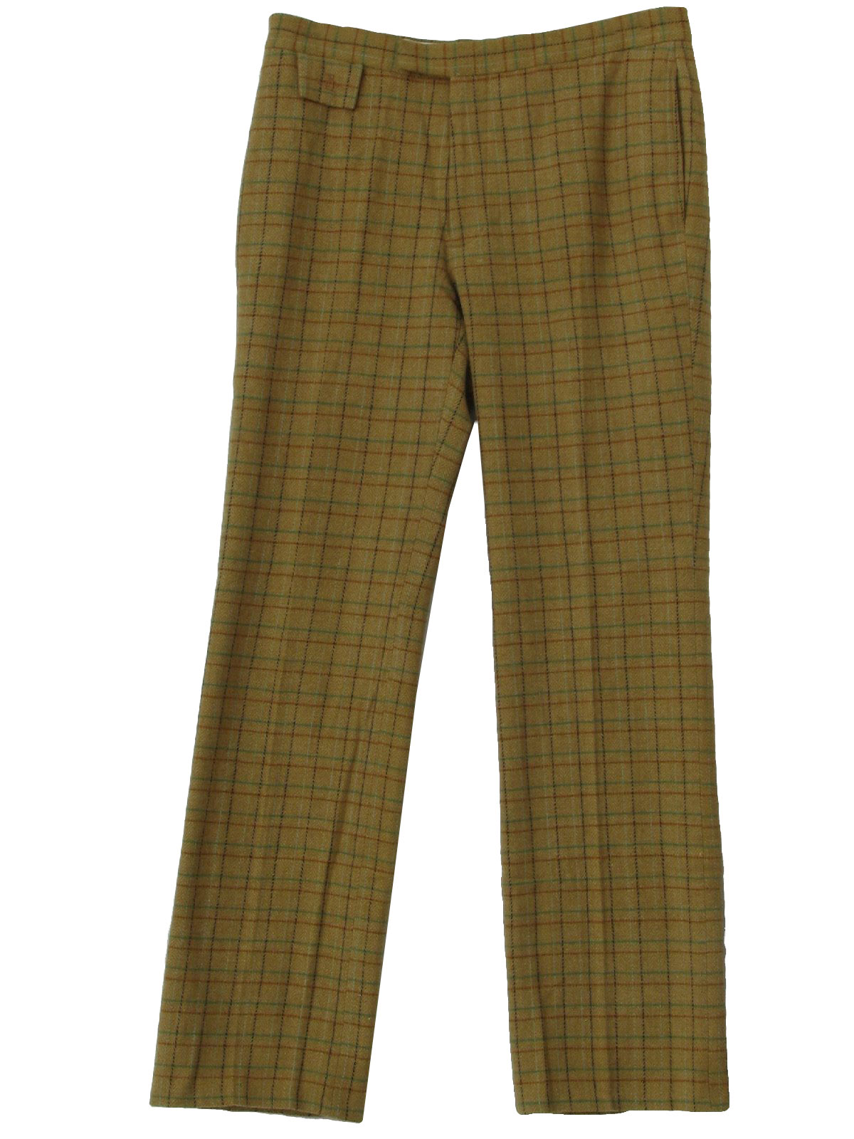 70s Retro Pants: 70s style (made recently) -Penguin- Mens green, black ...