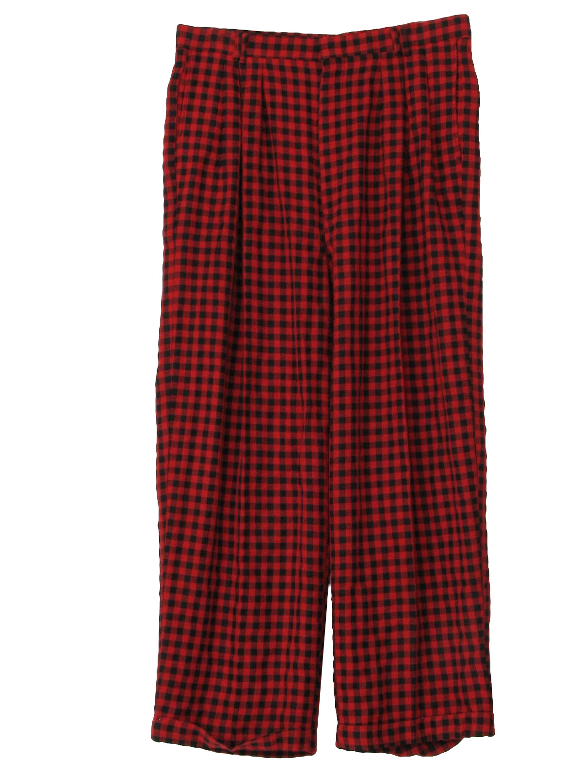80s Vintage Metrics Pants: 80s -Metrics- Mens red and black checkered ...