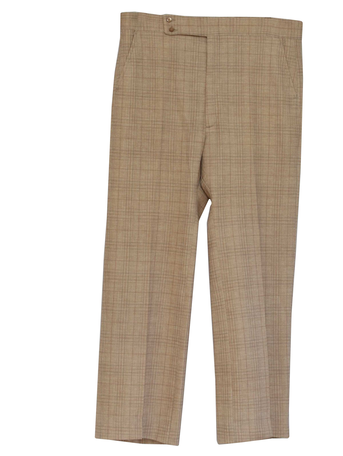 Vintage 70's Pants: 70s -No Label- Mens tan, brown and chocolate brown ...