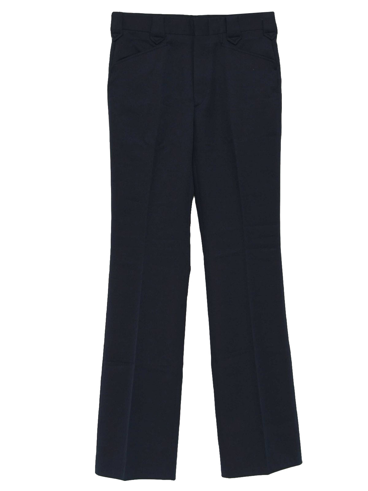 70's Vintage Pants: Late 70s -Circle S- Mens navy blue polyester ...