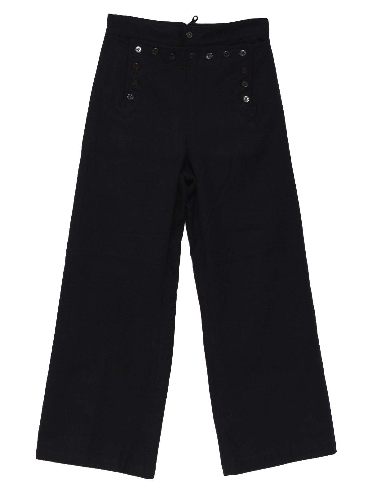 1960's Bellbottom Pants: 60s -no label- Mens midnight blue soft wool ...