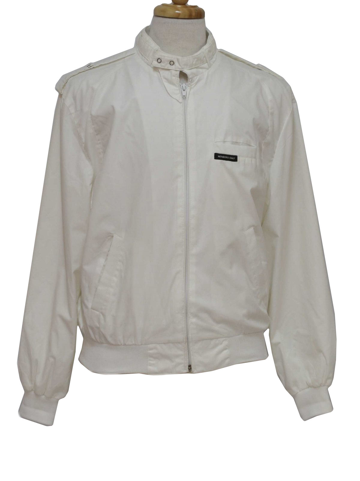 1980's Retro Jacket: 80s -Members Only- Mens white polyester cotton ...