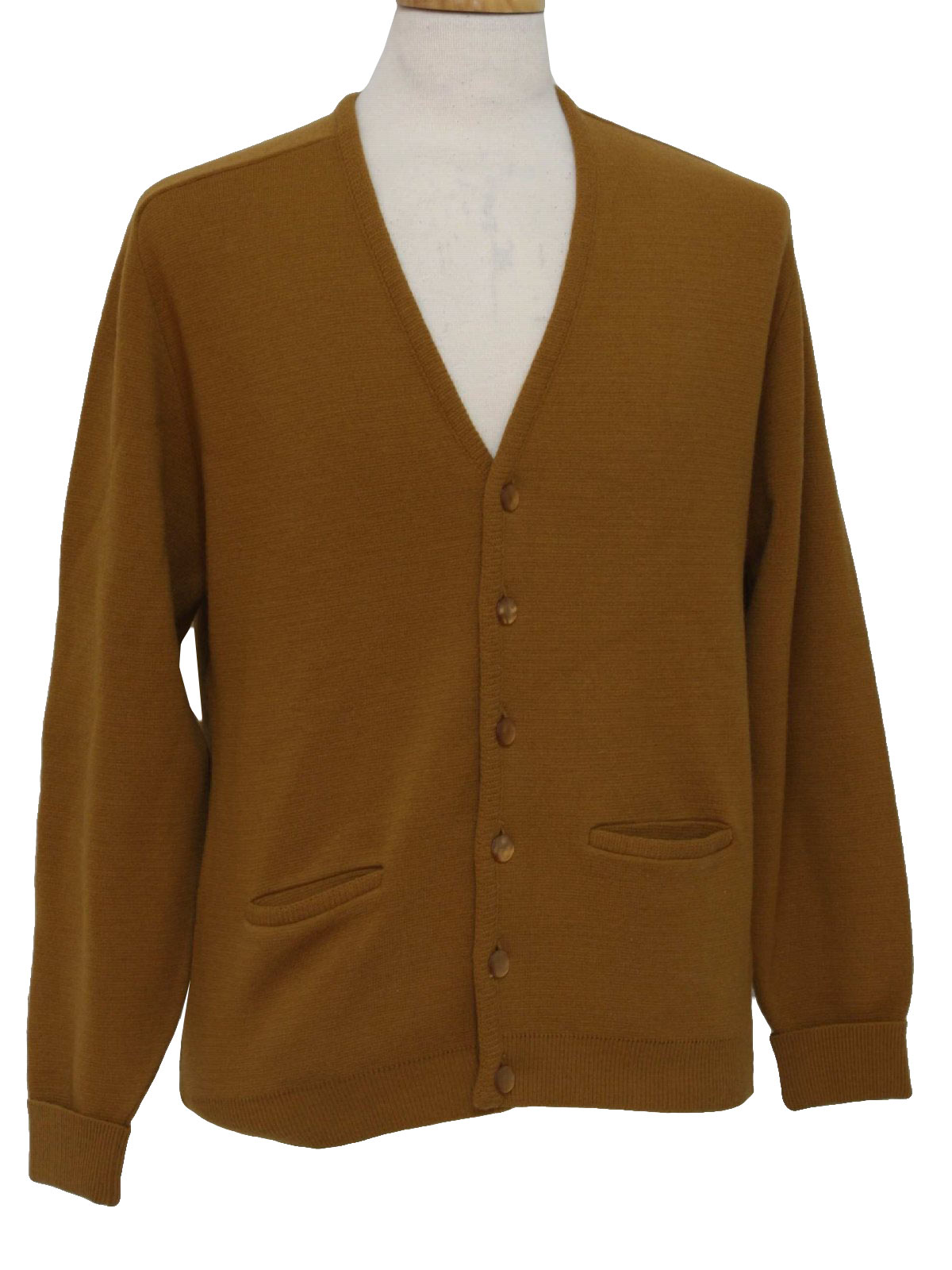 Retro 1960's Caridgan Sweater (Warren) : 60s -Warren-Knit- Mens ochre ...