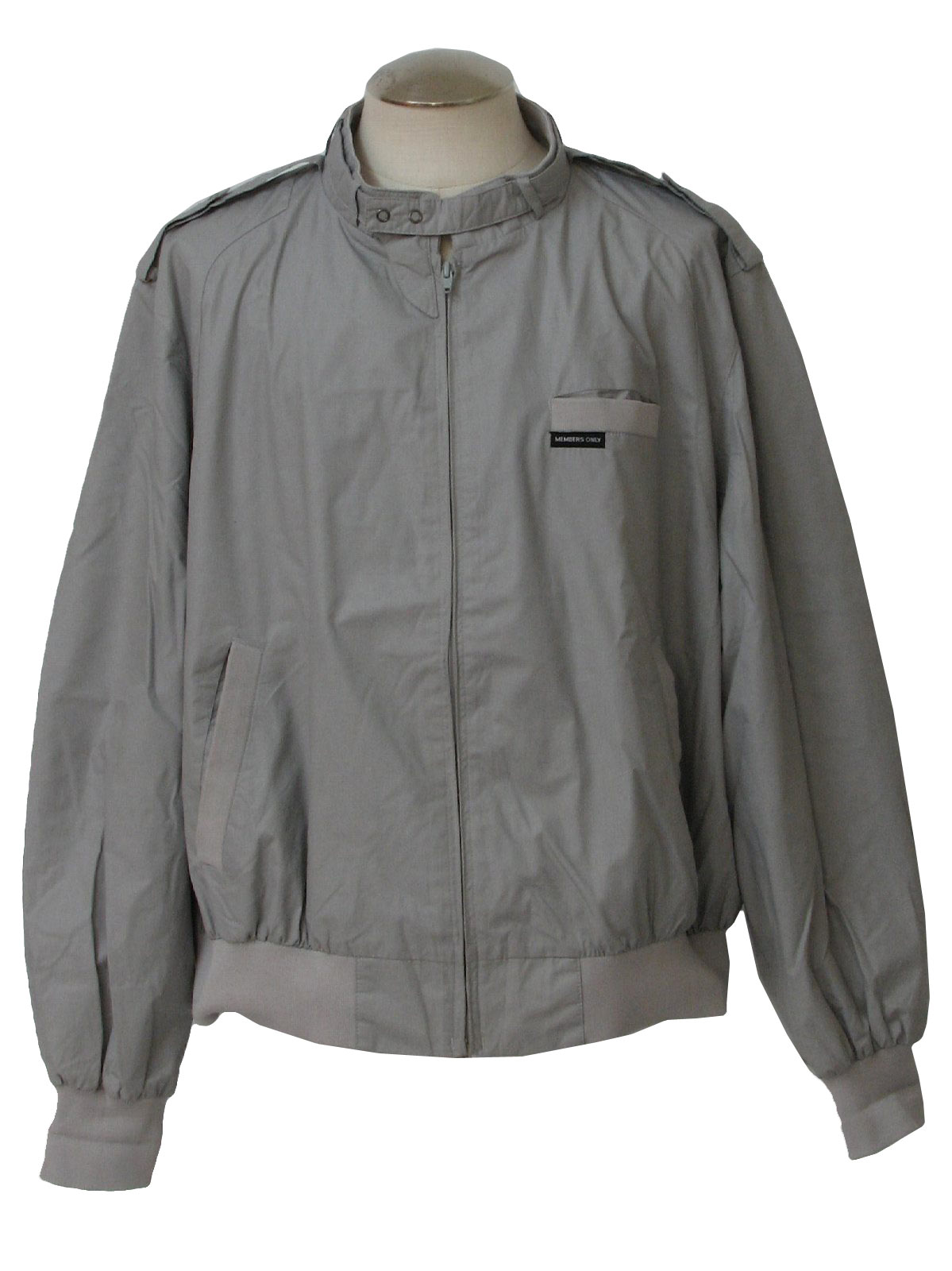 80s Jacket (Members Only): 80s -Members Only- Mens grey cotton and ...