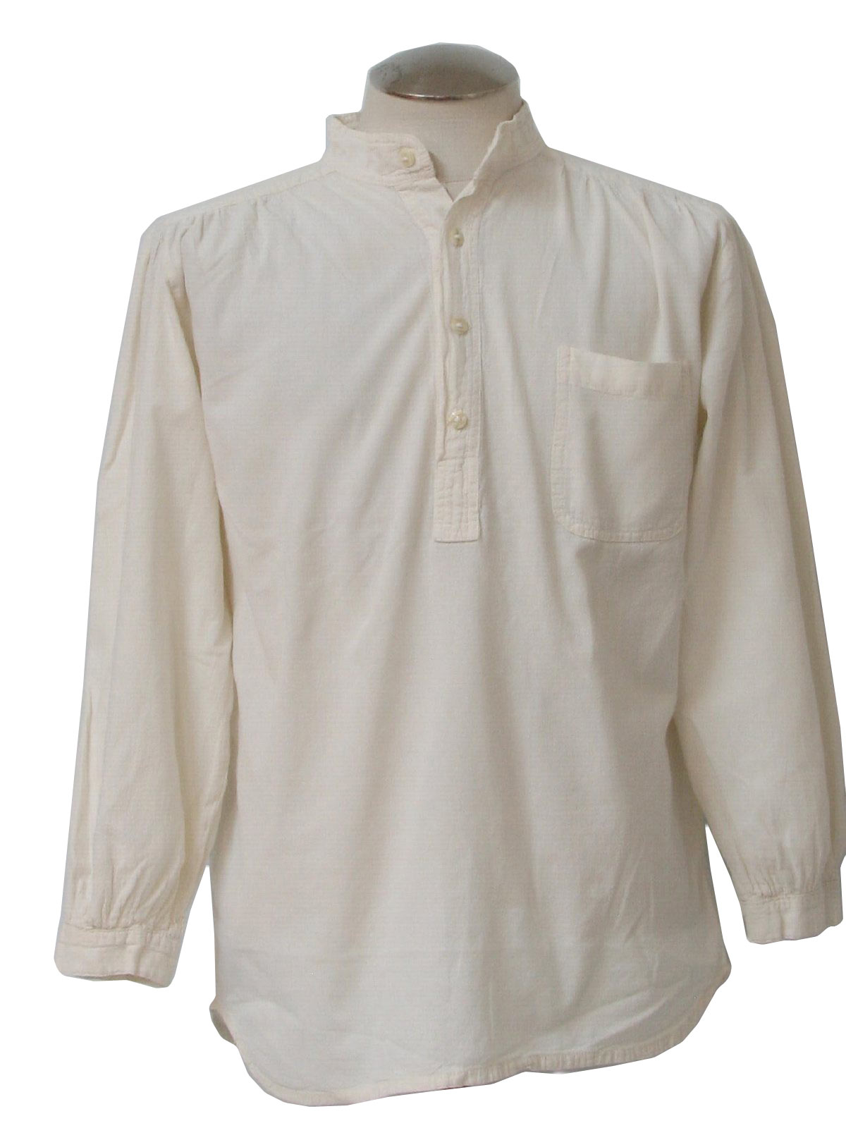 Vintage 1970's Hippie Shirt: 70s -Vagabond Imports- Mens off white ...