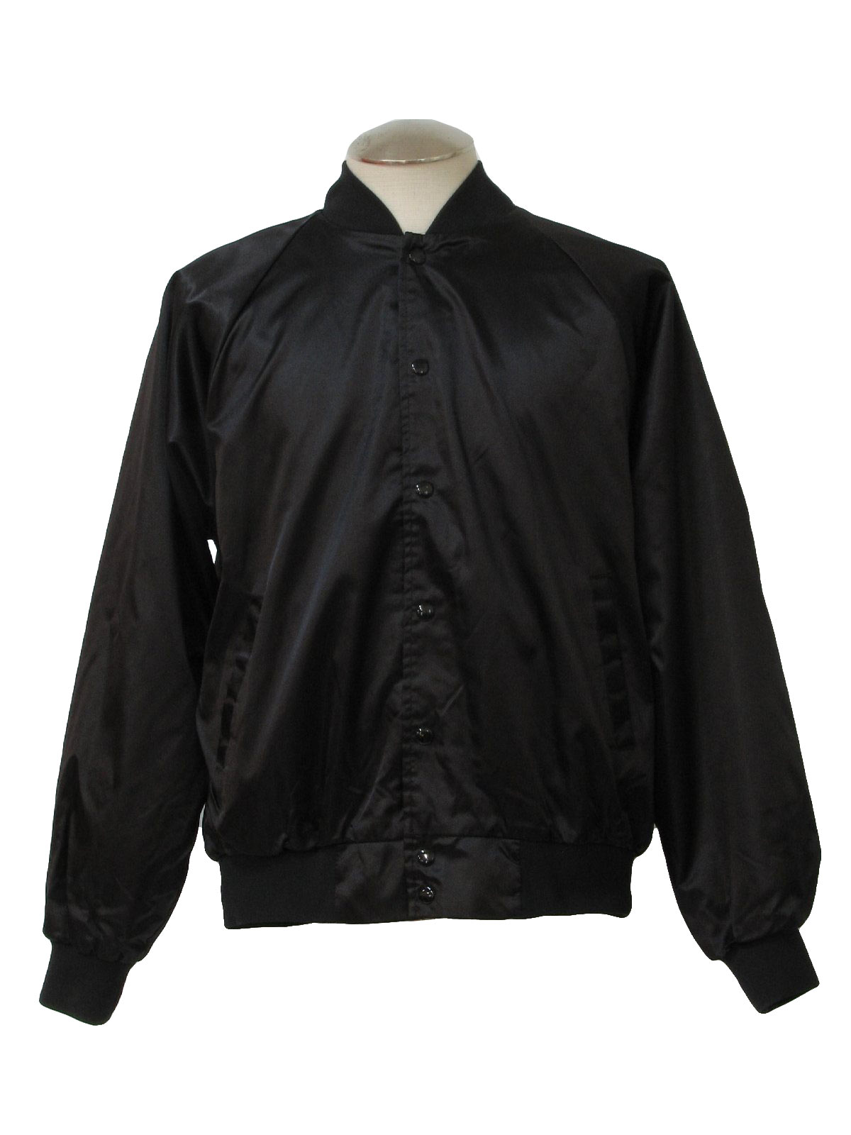 Retro Eighties Jacket: 80s -Augusta- Mens black-plum nylon satin with ...