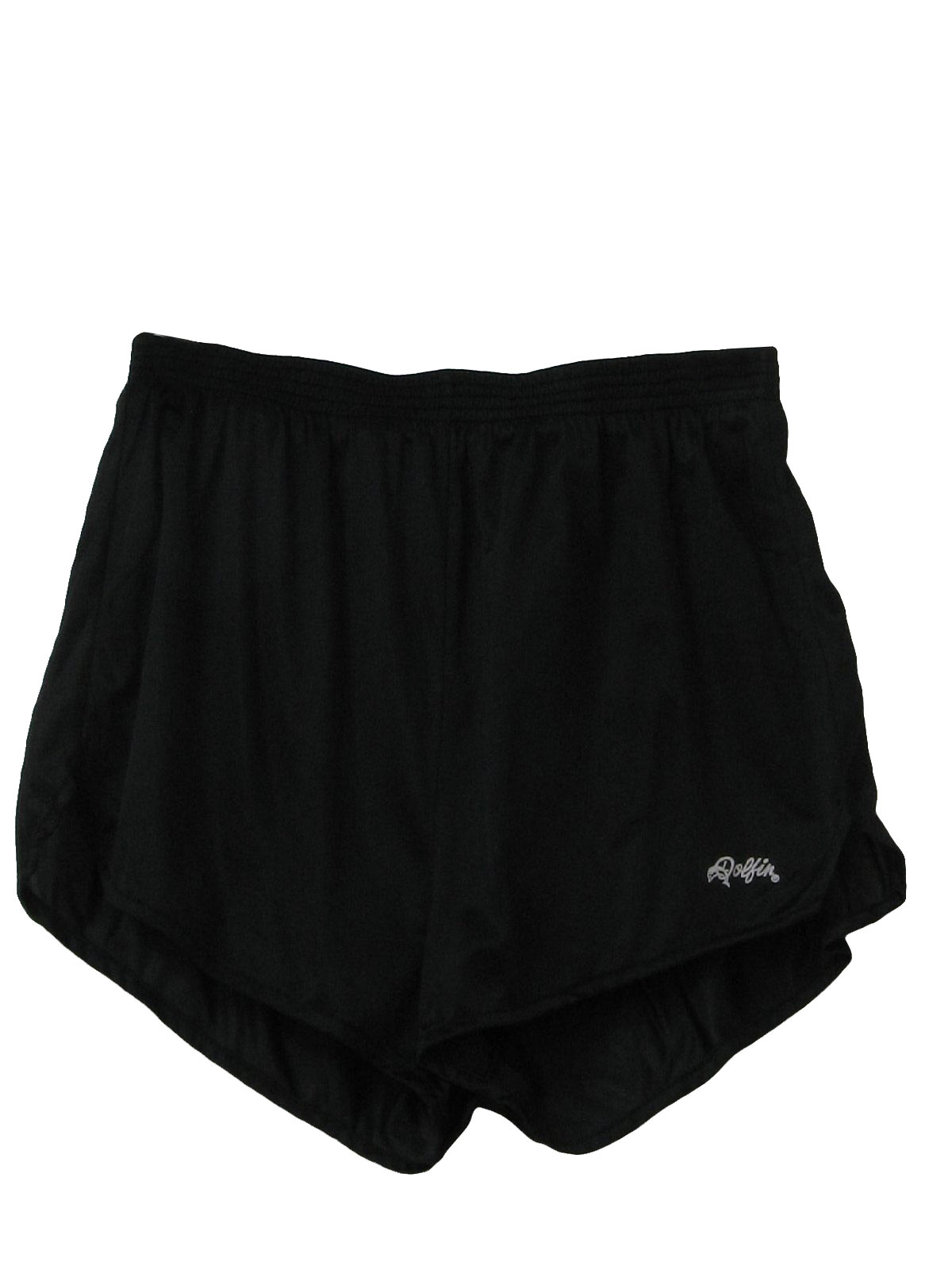 1990's Retro Shorts: 90s -Dolfin- Mens black nylon high elastic waist ...