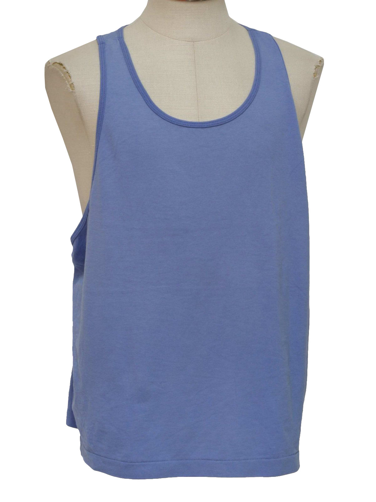 Retro 80's Shirt: 80s -Hot Zone- Mens light blue cotton muscle cut tank ...
