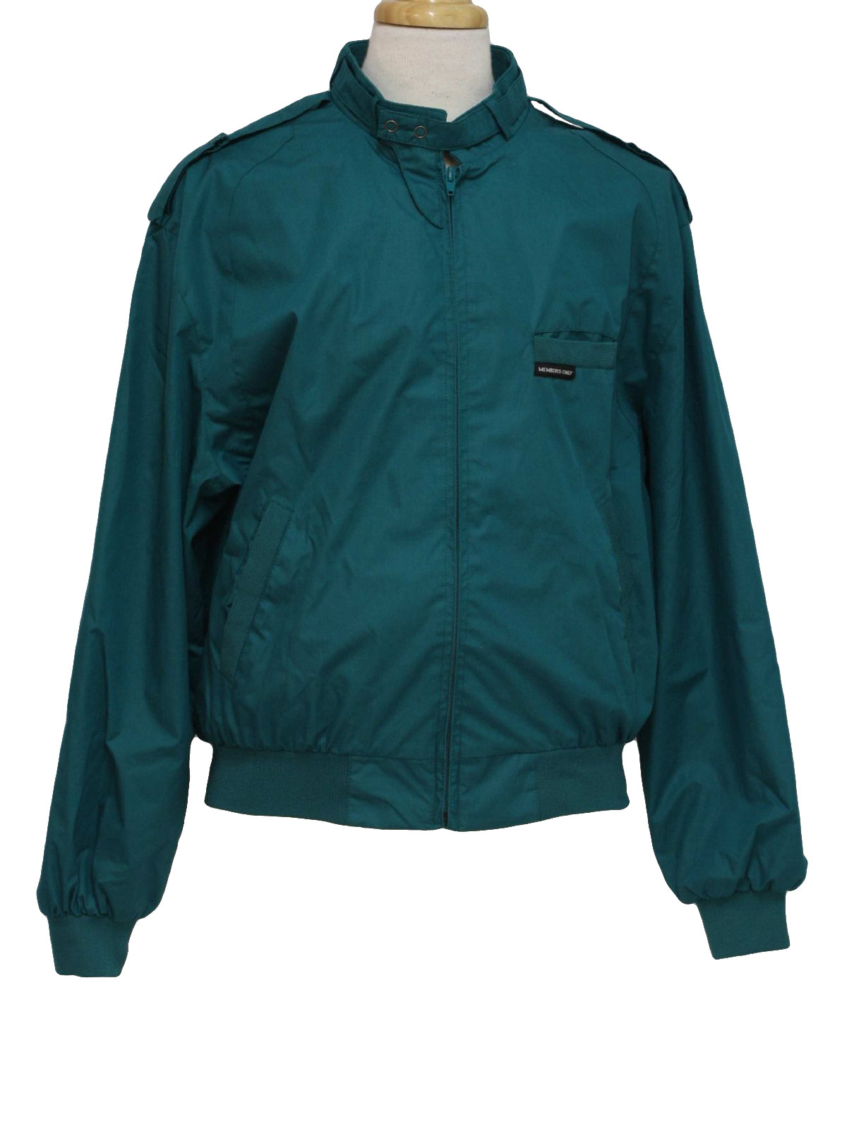 80s Retro Jacket: 80s style -Members Only- Mens teal polyester cotton ...