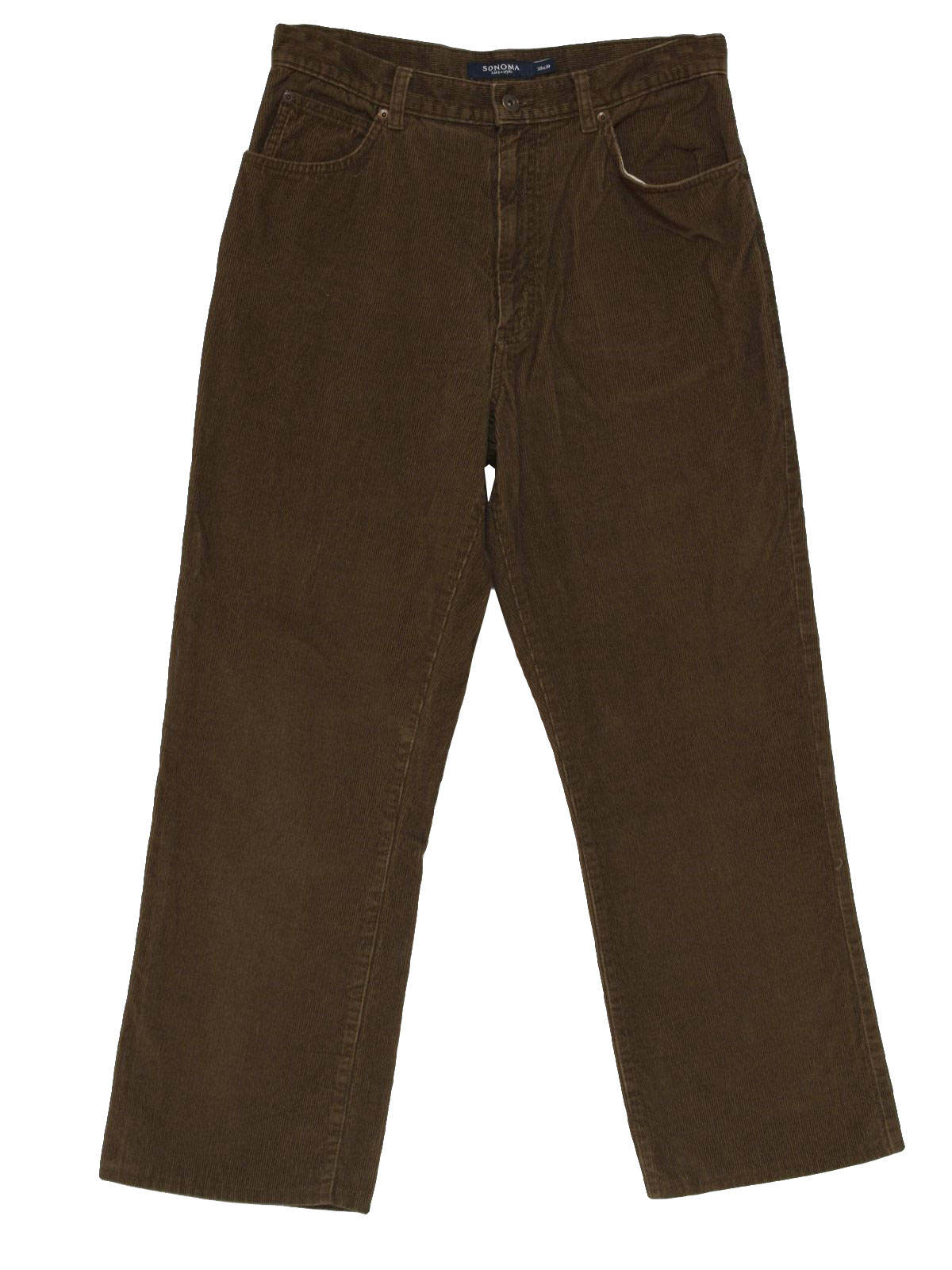 Sonoma Nineties Vintage Pants: 90s -Sonoma- Mens brown cotton pin wale ...
