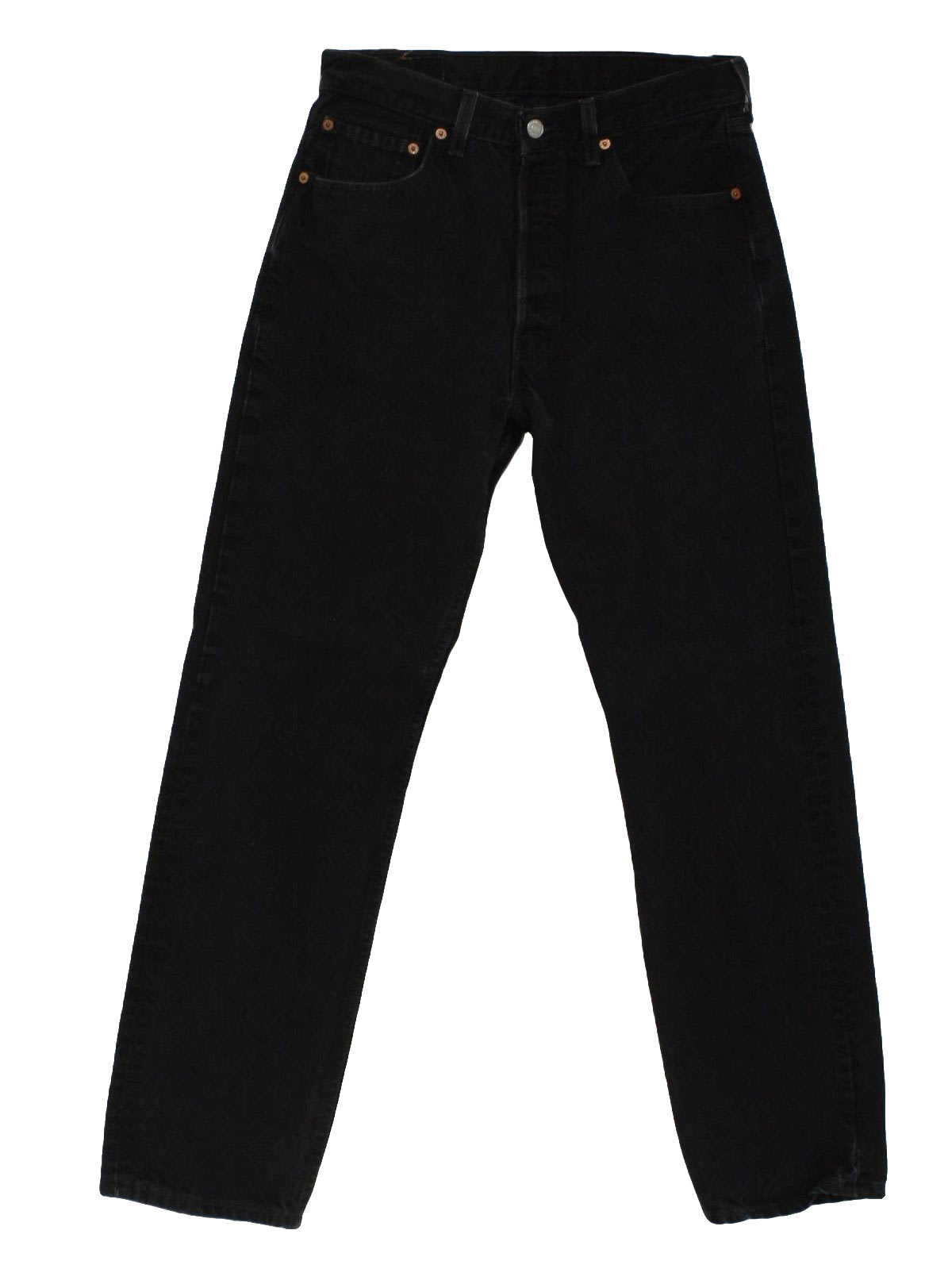 90s Retro Pants: 90s -Levis- Mens black cotton denim straight leg jeans ...