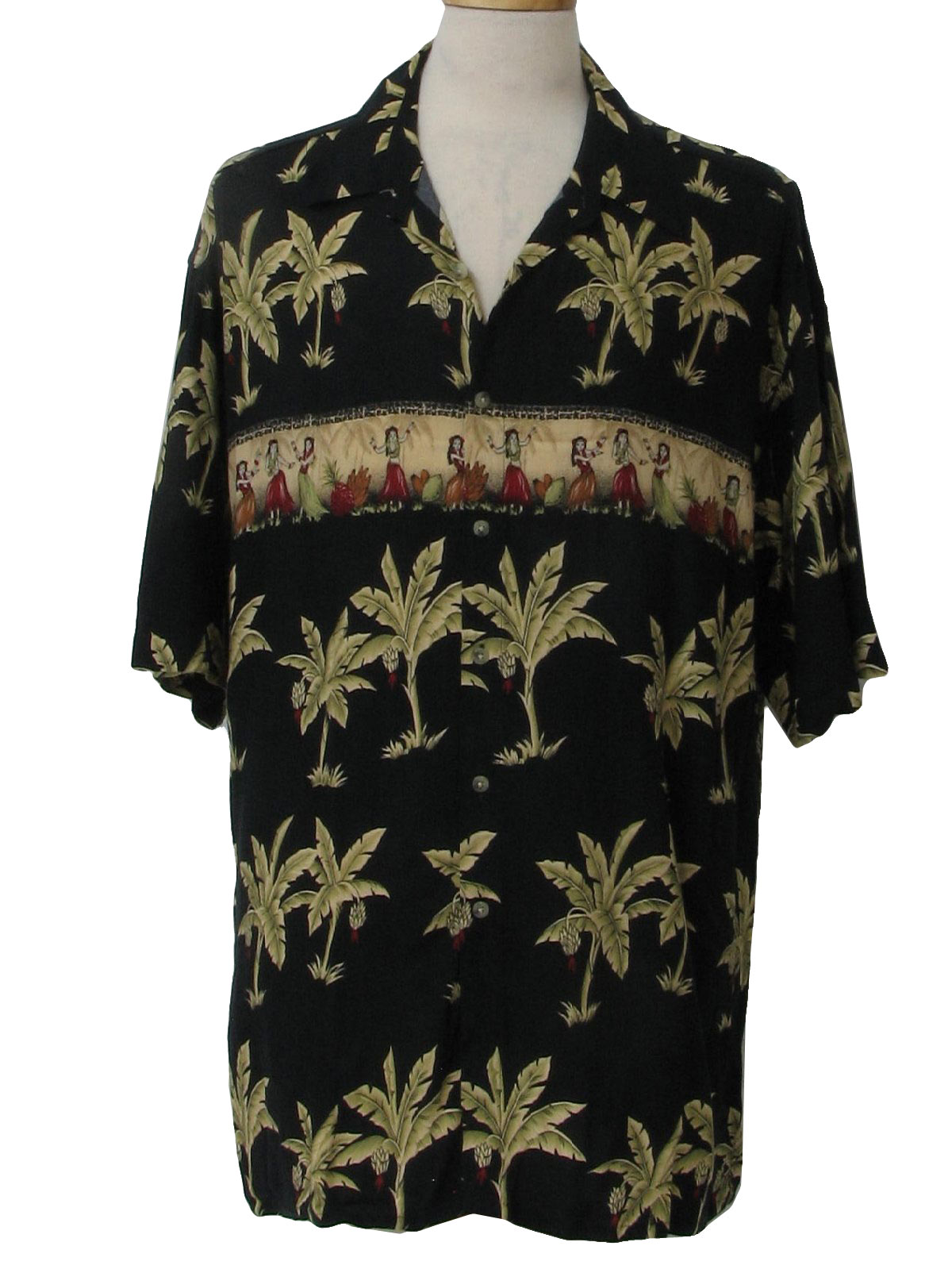 Nineties Pierre Cardin Hawaiian Shirt: 90s -Pierre Cardin- Mens black ...