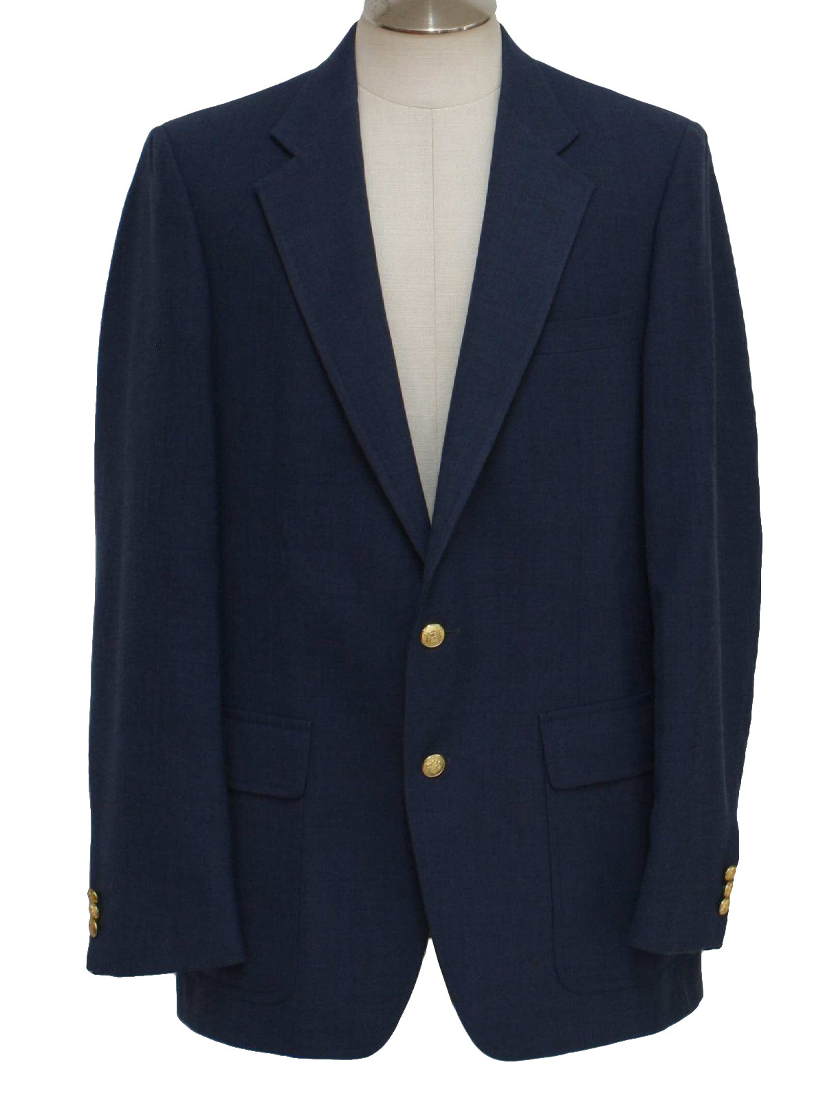 Vintage 1980's Jacket: 80s -John Weitz- Mens soft navy, blended wool ...