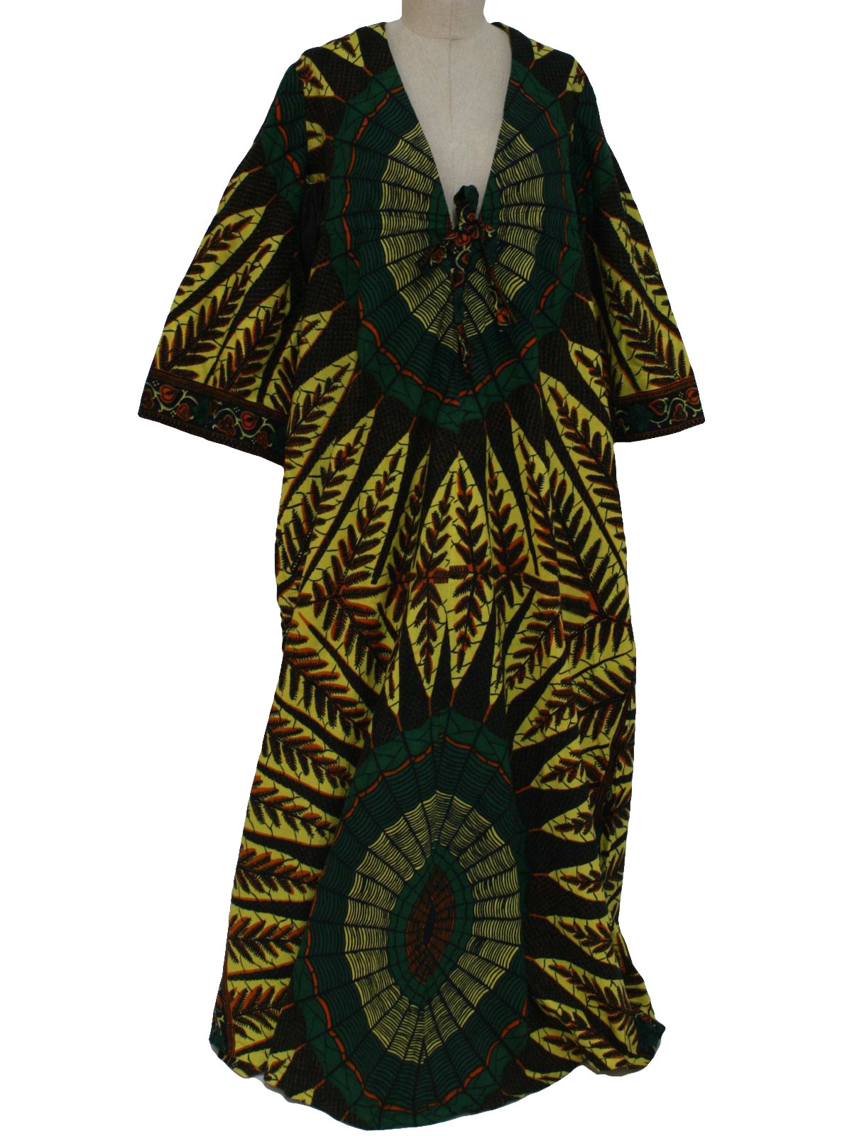 Afra 1980s Vintage Hippie Dress: 80s -Afra-Tique- Womens green, navy ...