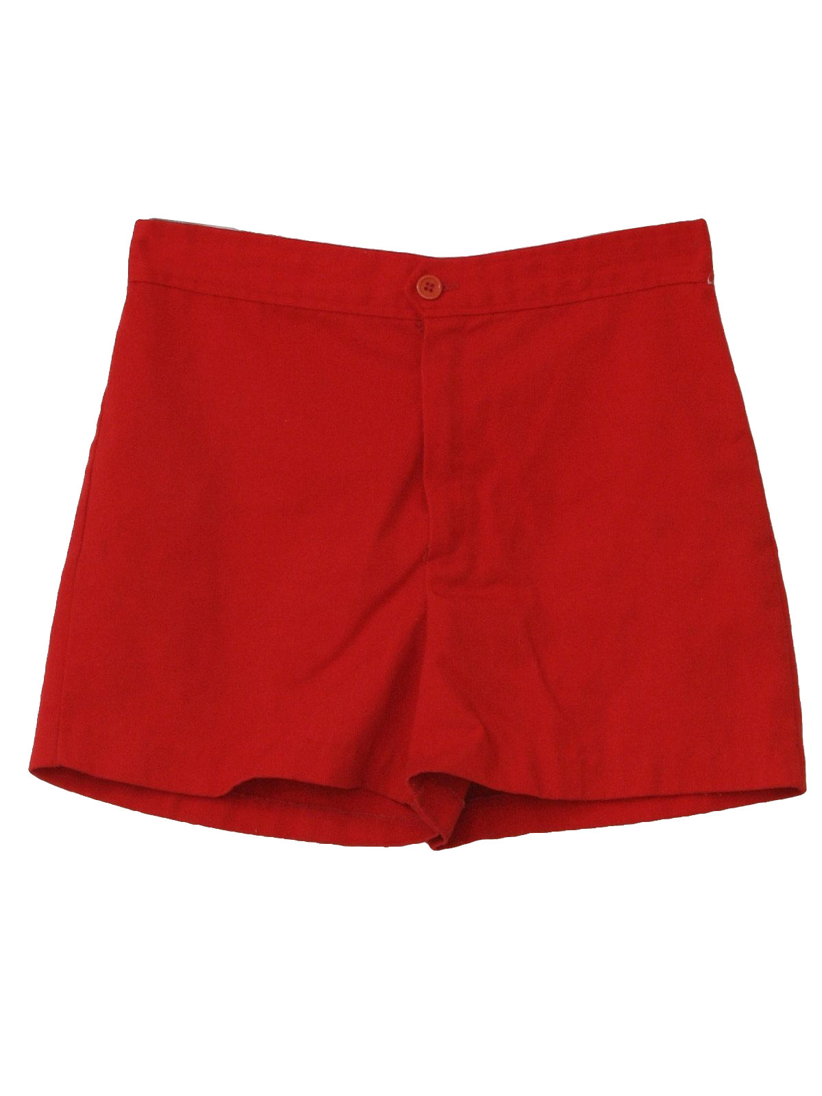 70's Vintage Shorts: 70s -Size Label- Womens red polyester and cotton ...