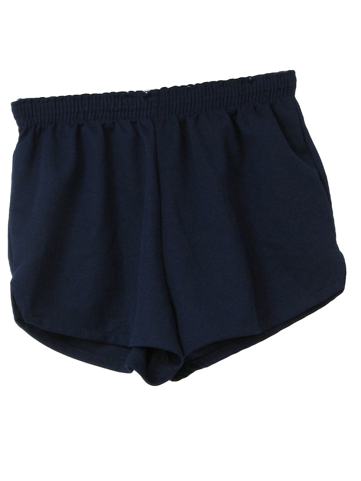 Retro 80's Shorts: 80s -Augusta- Mens dark blue polyester high waist ...