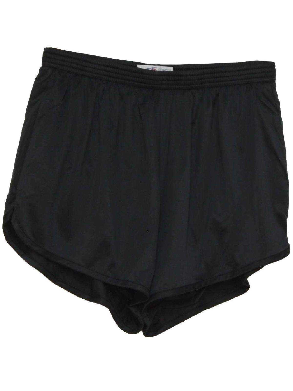 Vintage Soffe Eighties Shorts: 80s -Soffe- Mens black nylon brief lined ...