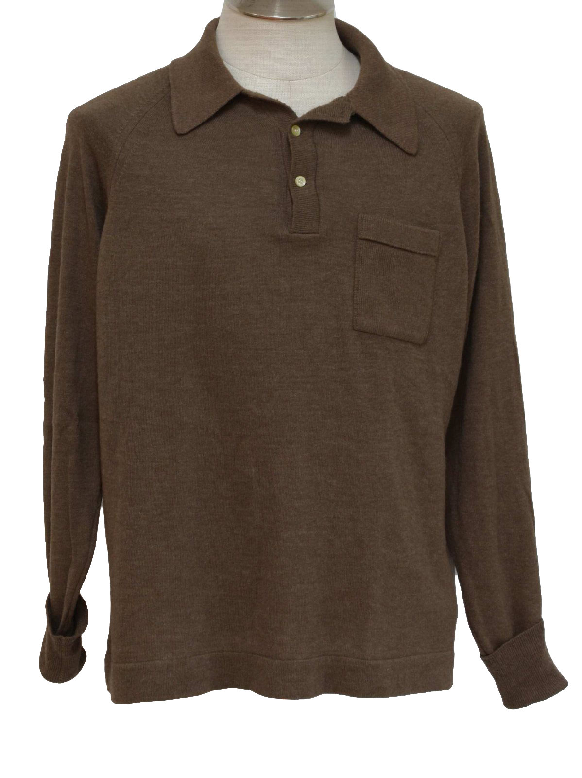 Download 70s Knit Shirt (Puritan): 70s -Puritan- Mens heather-brown ...