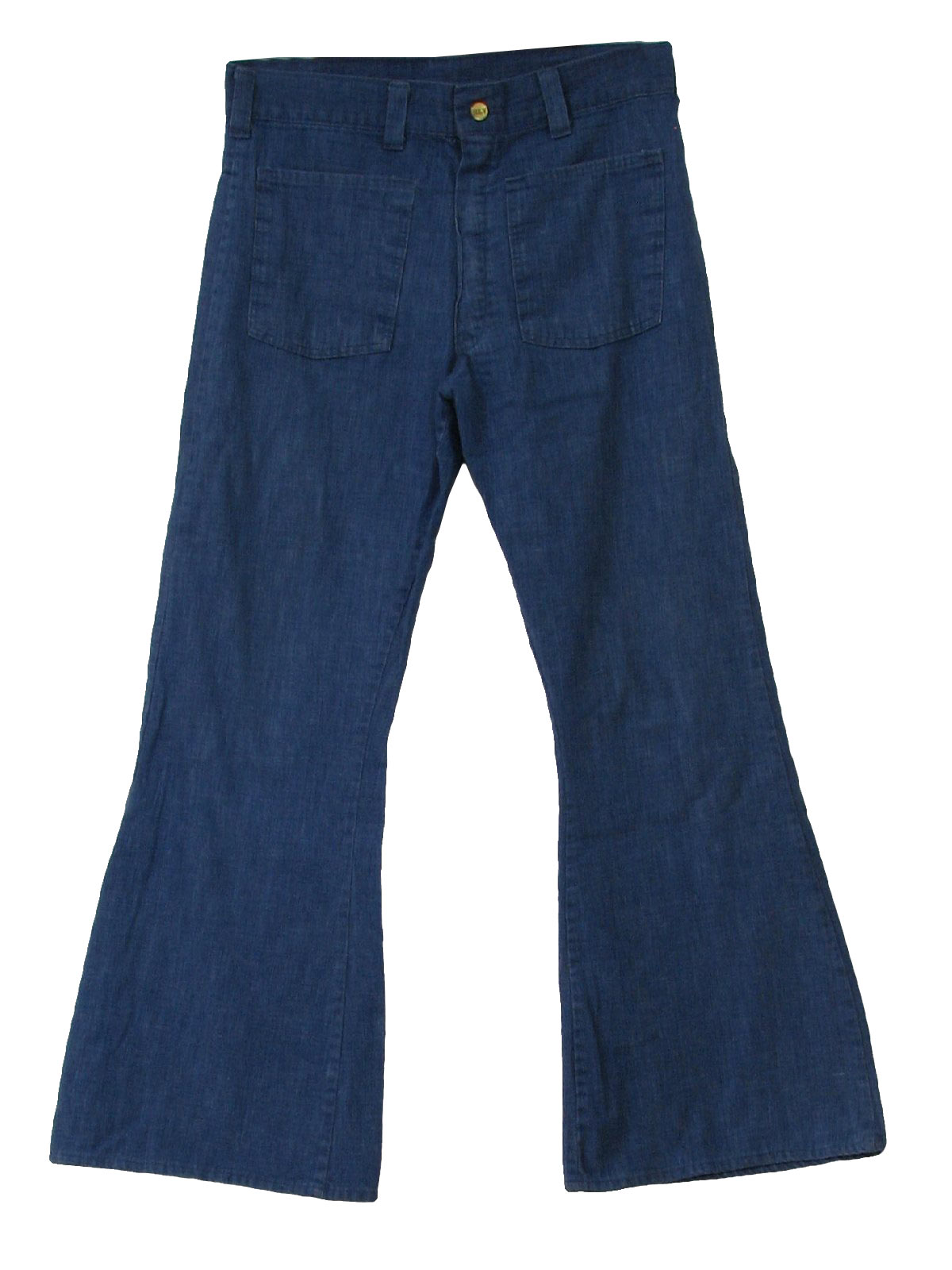 70's Vintage Bellbottom Pants: 70s -Ely- Mens blue cotton blend denim ...
