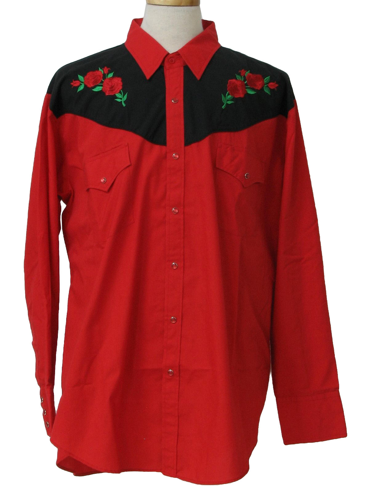 90s Western Shirt (Ely Diamond): 90s -Ely Diamond- Mens black and red ...